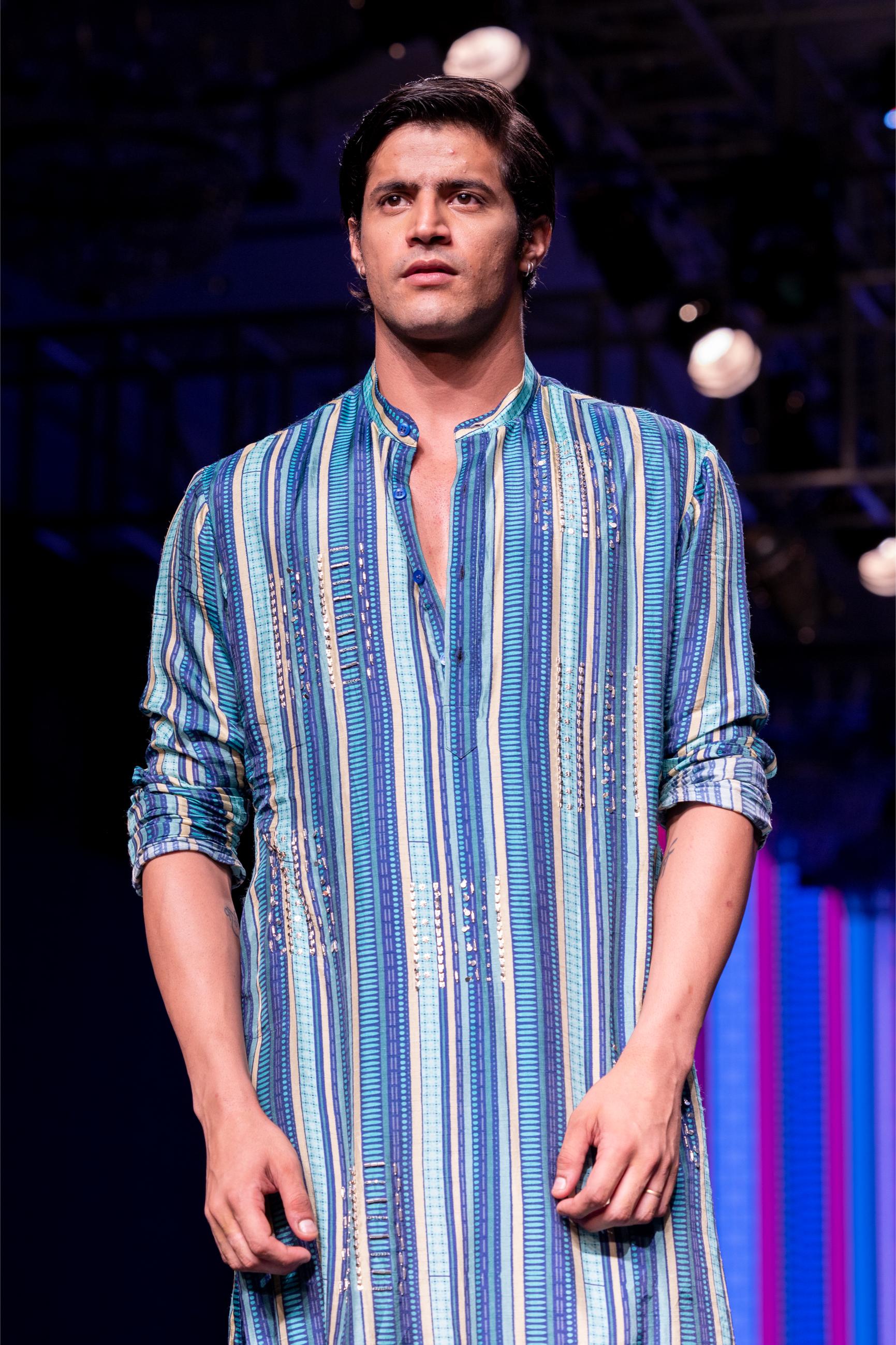 Stripped Kurta Set