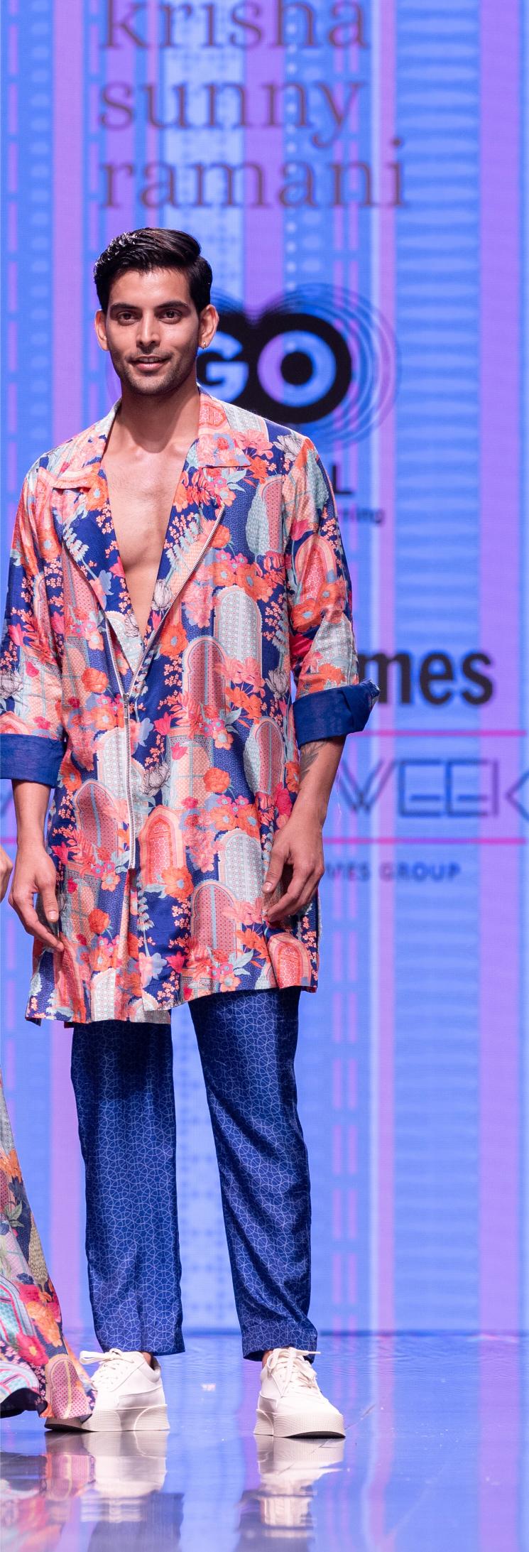 Printed Zipper Kurta Set