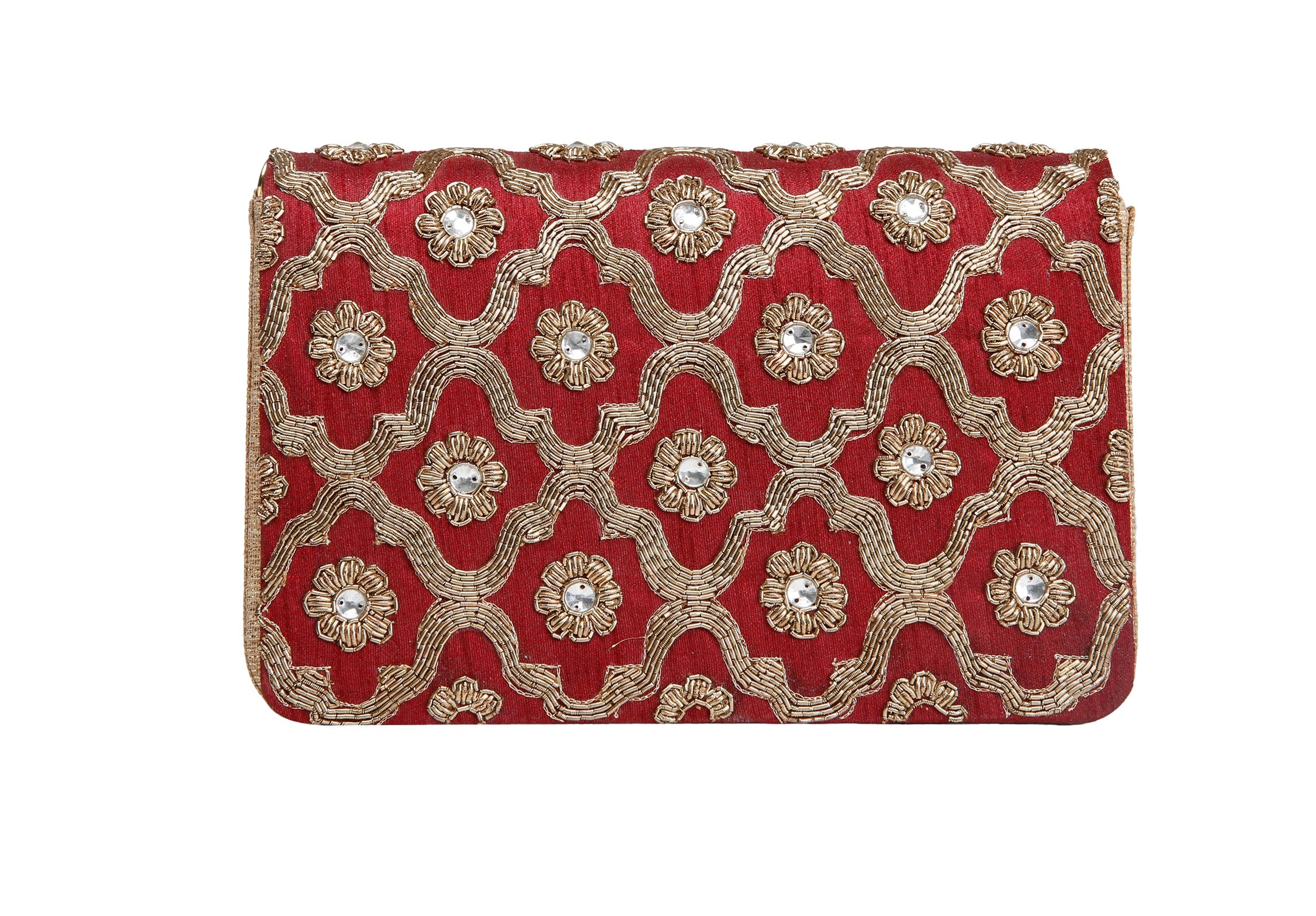 Maroon Jaal Clutch