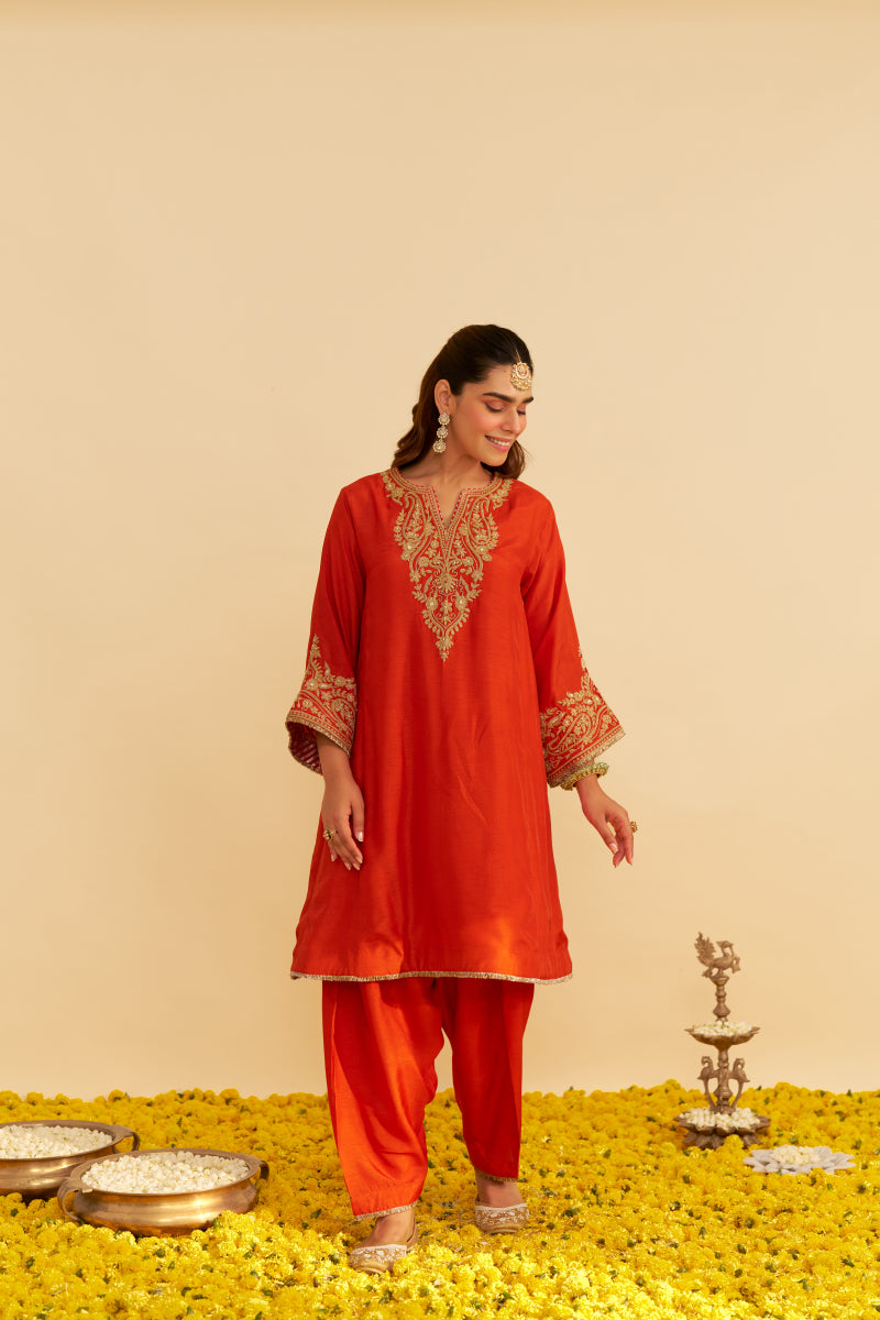 Marwa-Short Chauga With Salwar And Dupatta