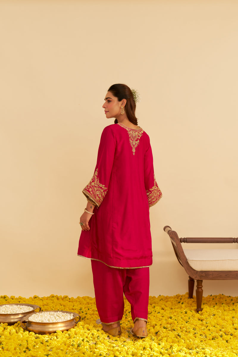 Marwa-Short Chauga With Salwar And Dupatta