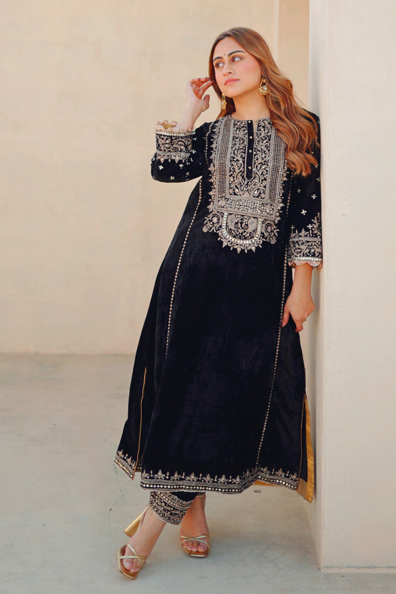 Marya - Long A-line Kurta with Salwar