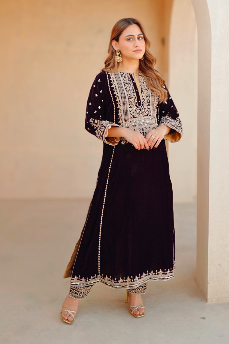 Marya - Long A-line Kurta with Salwar