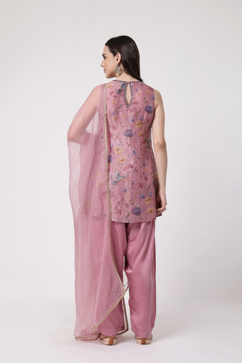Mauve Crushed Salwar Set
