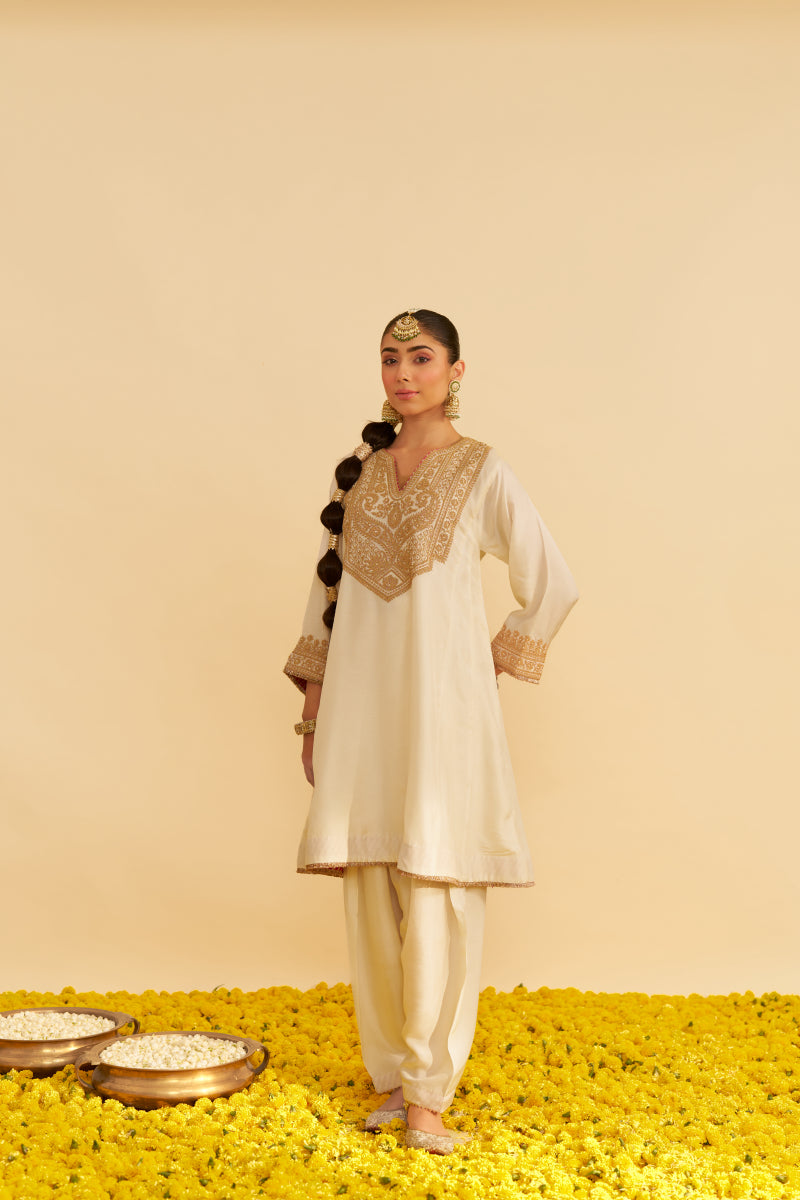 Mehza-Short Chauga With Salwar And Dupatta
