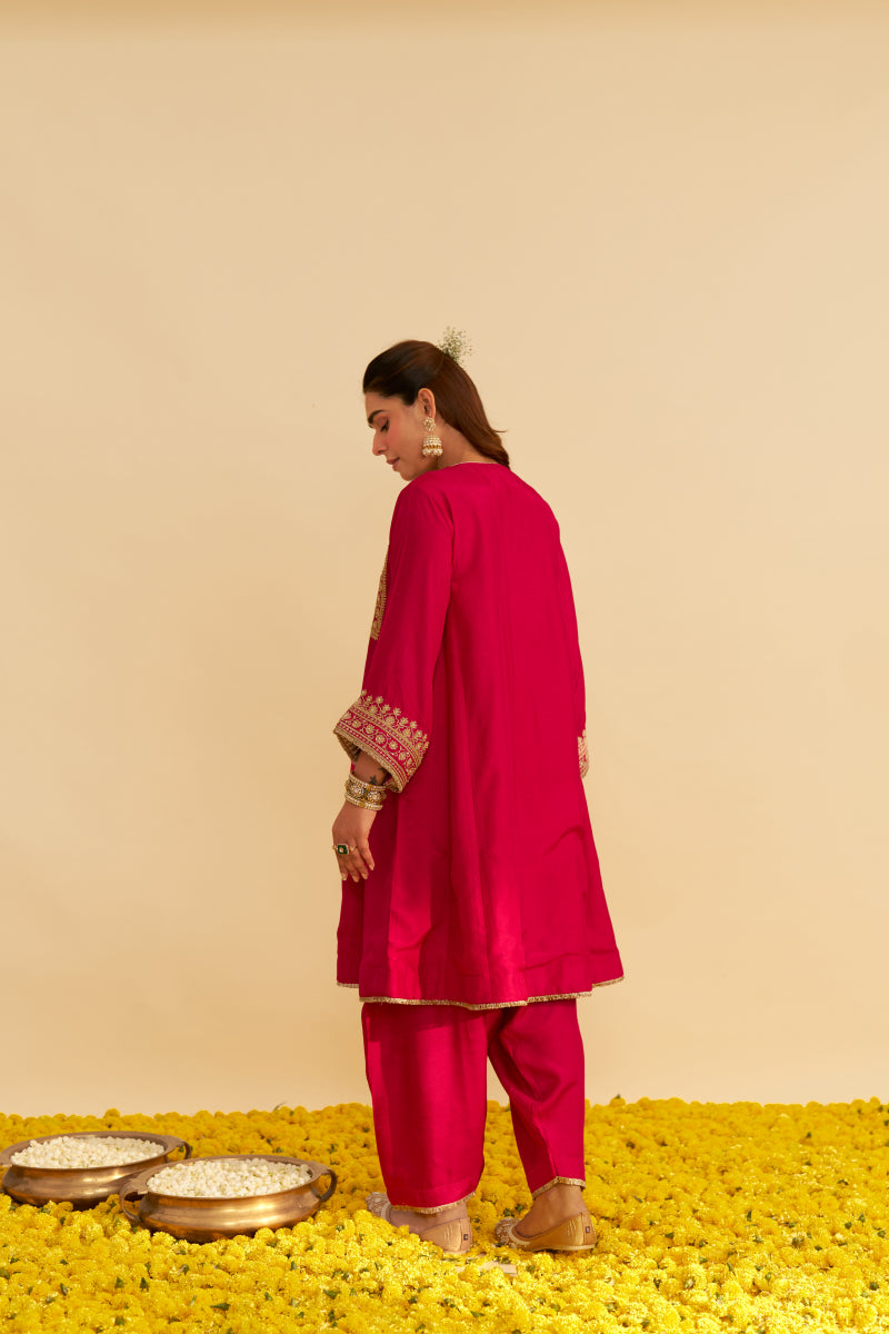 Mehza-Short Chauga With Salwar And Dupatta