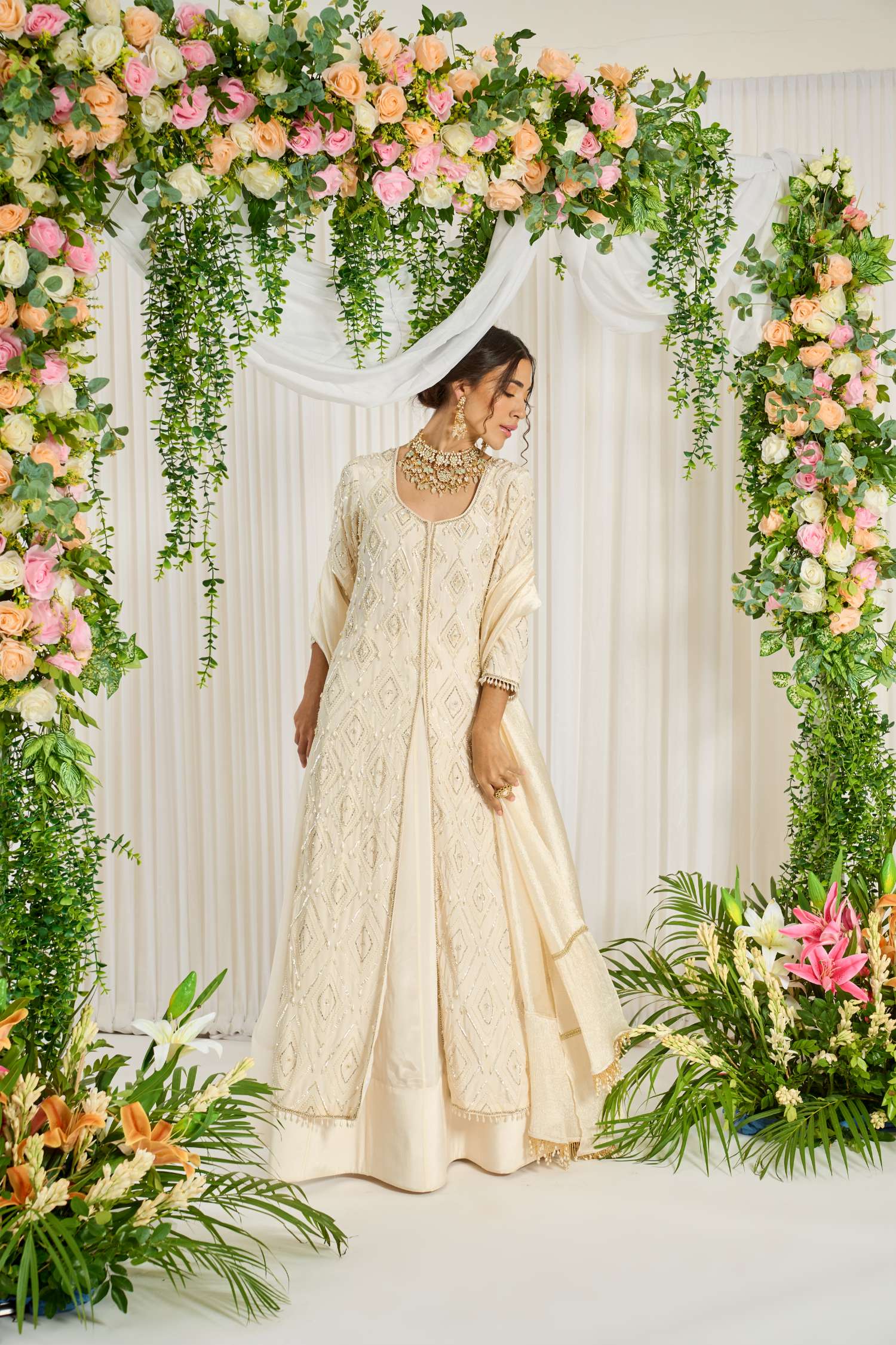 Sharde Kurta Lehenga Set