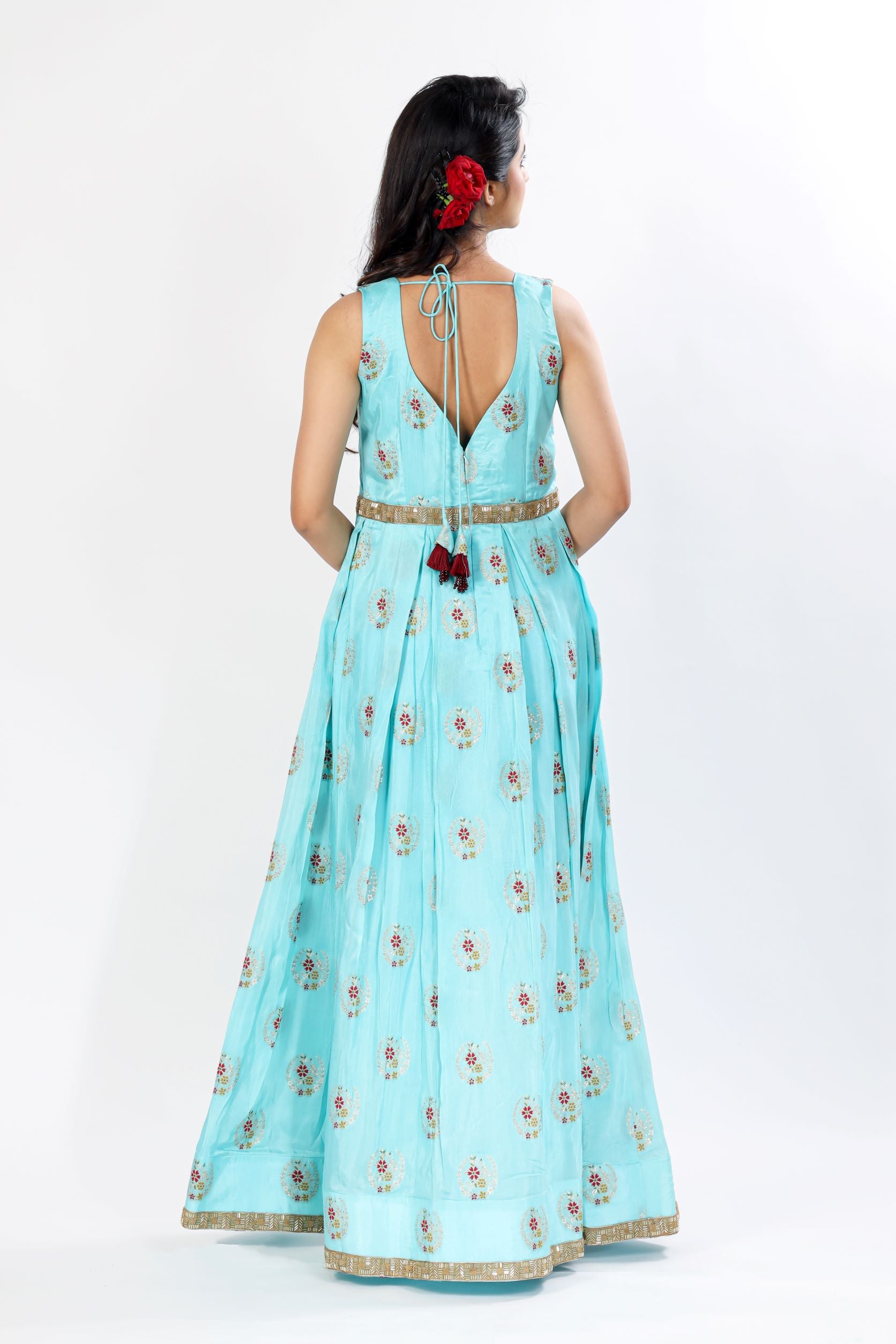 A Self Brocade Gown