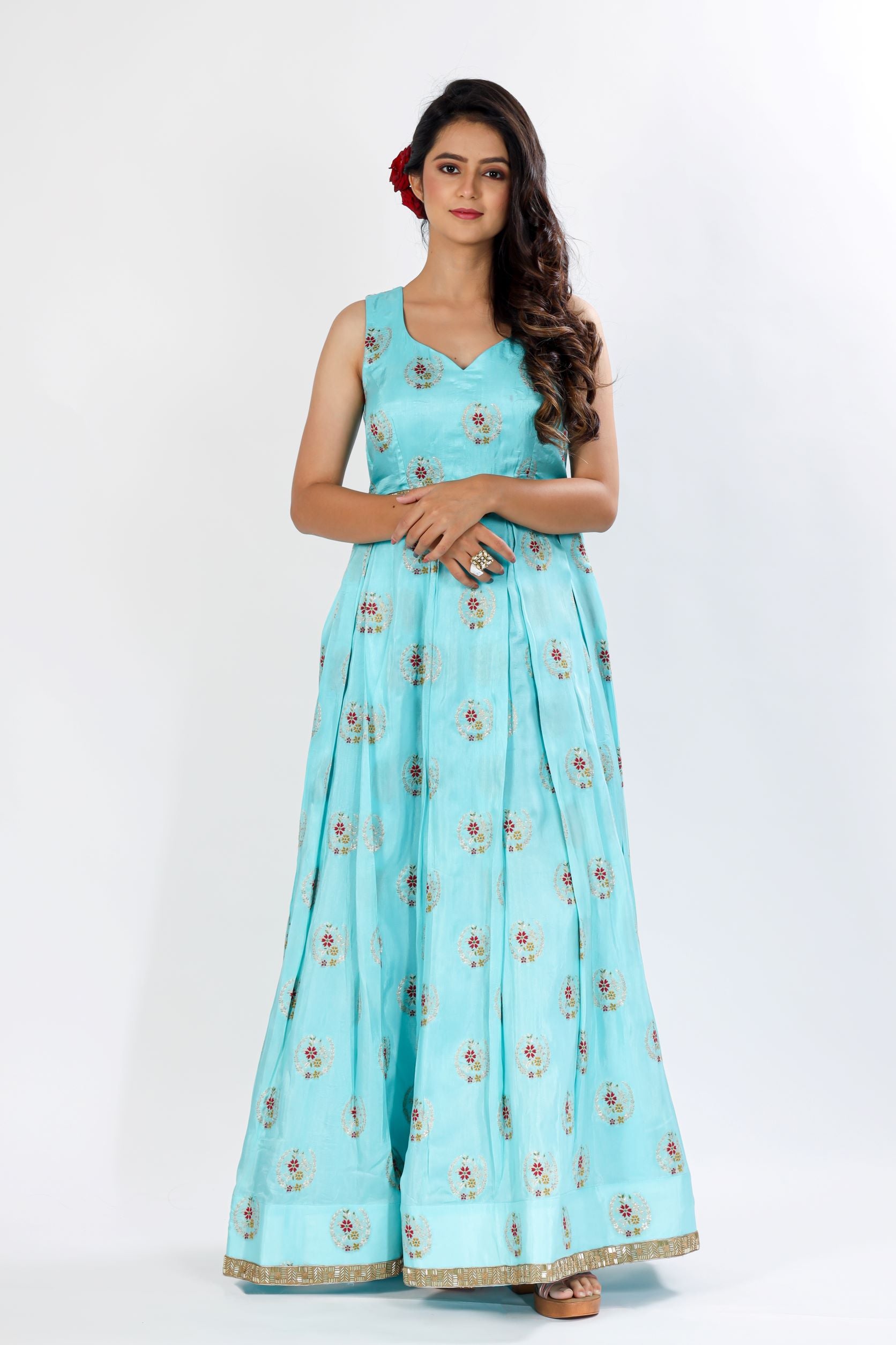 A Self Brocade Gown