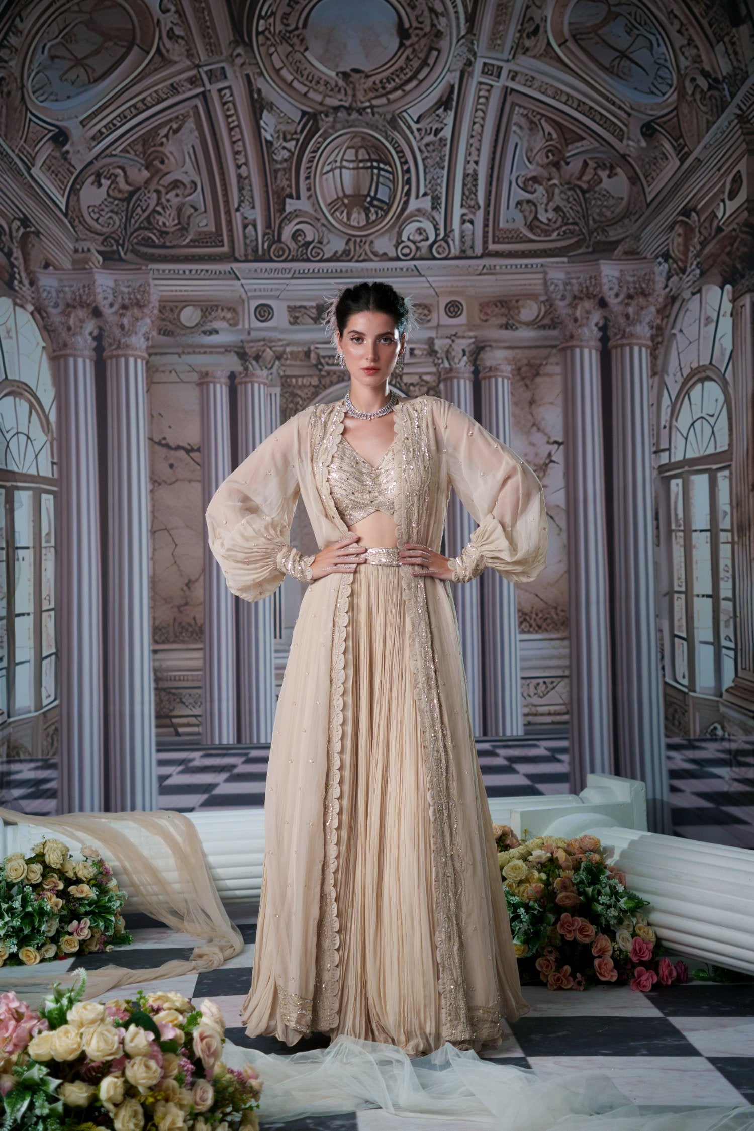 Venus Nude Lehenga Set