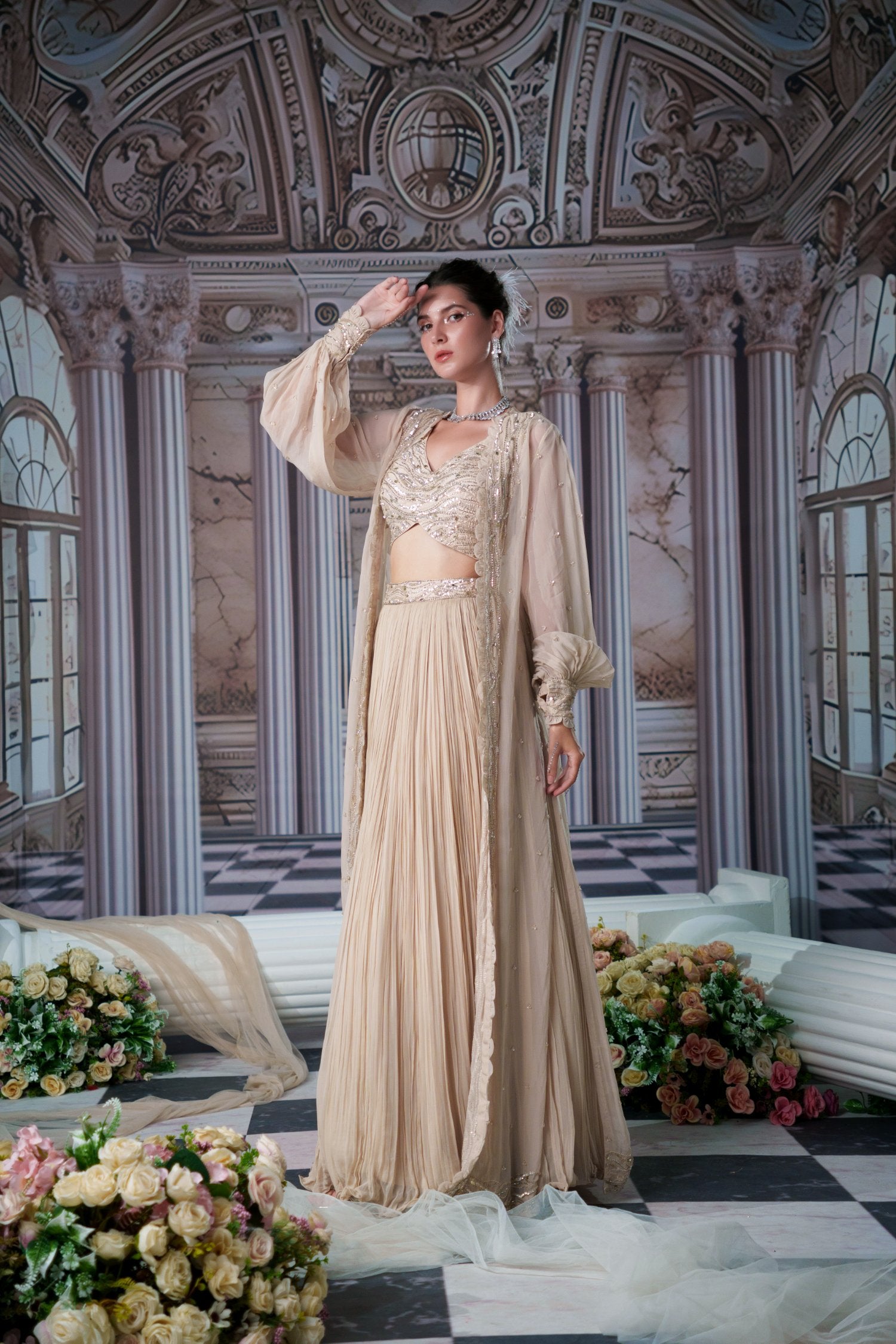 Venus Nude Lehenga Set