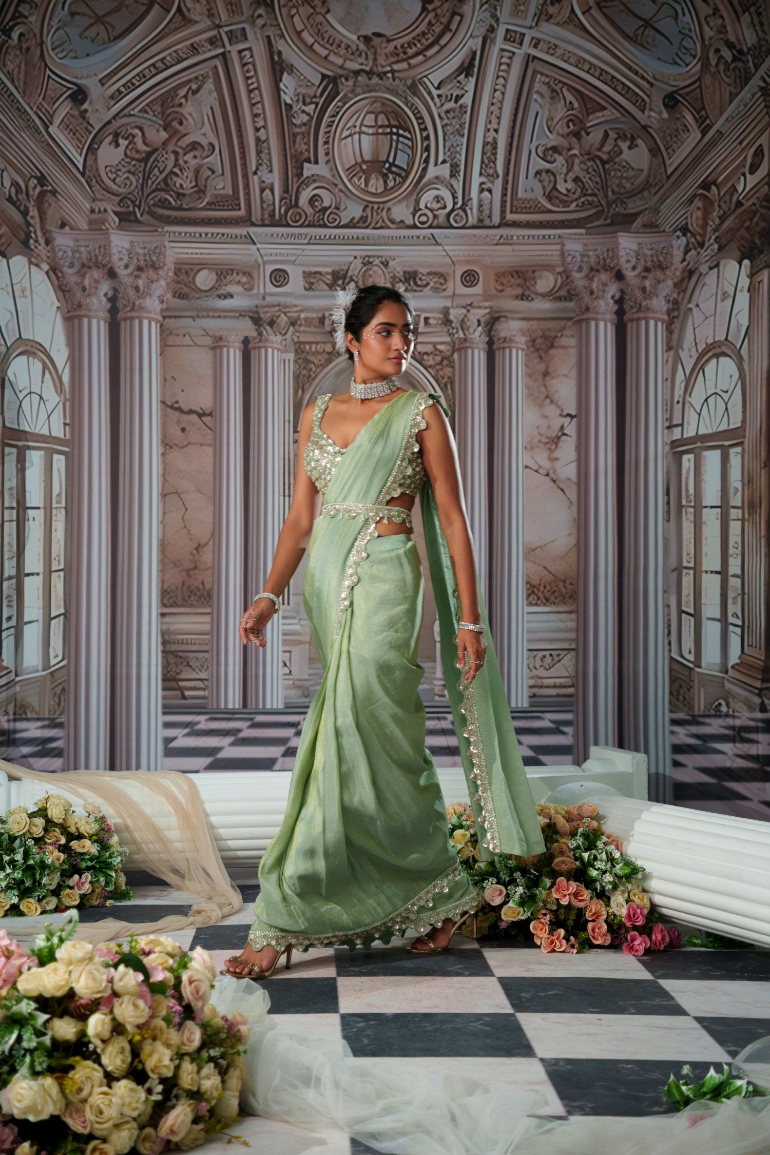 Divine Zari Saree Set