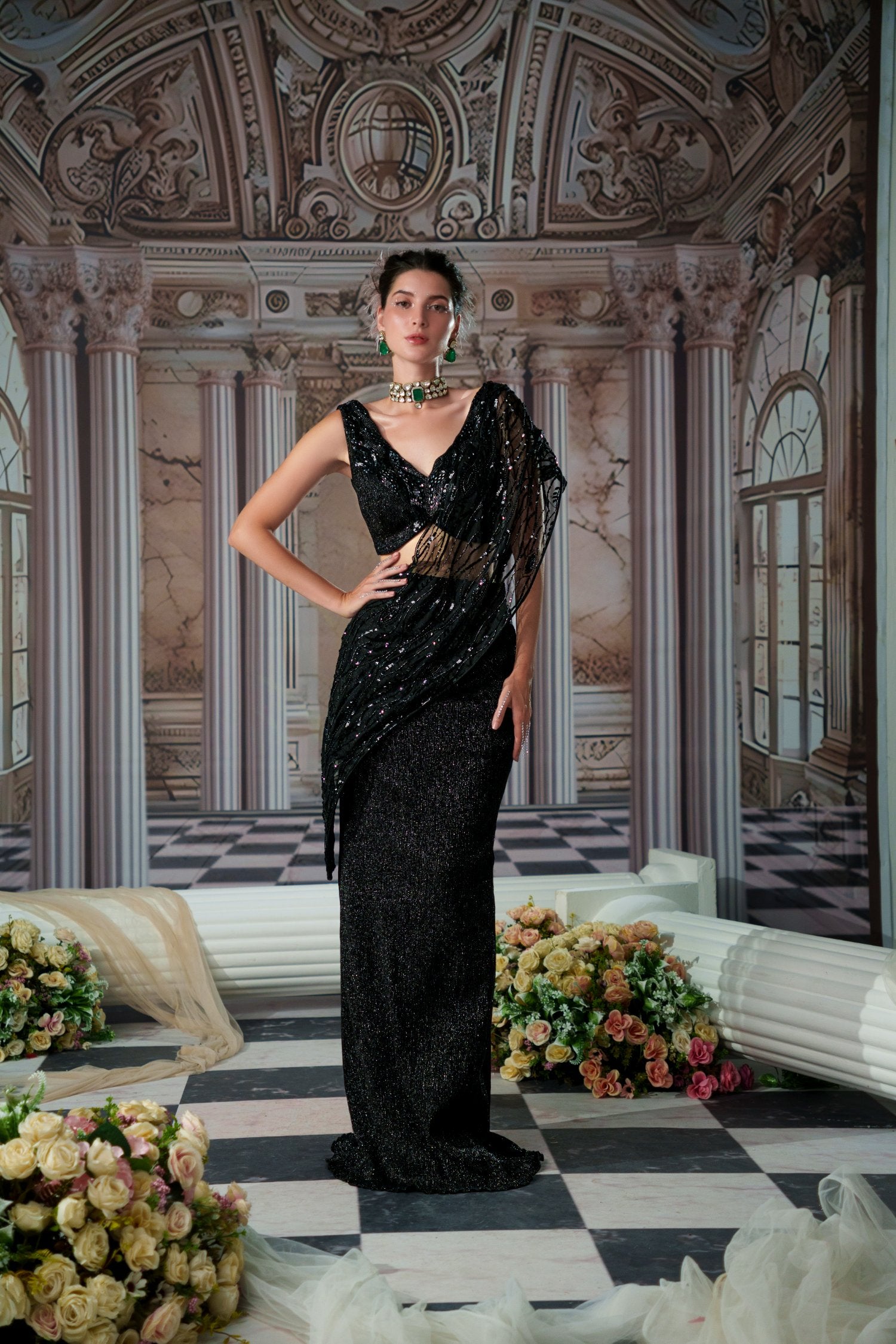 Belle Black Saree Set