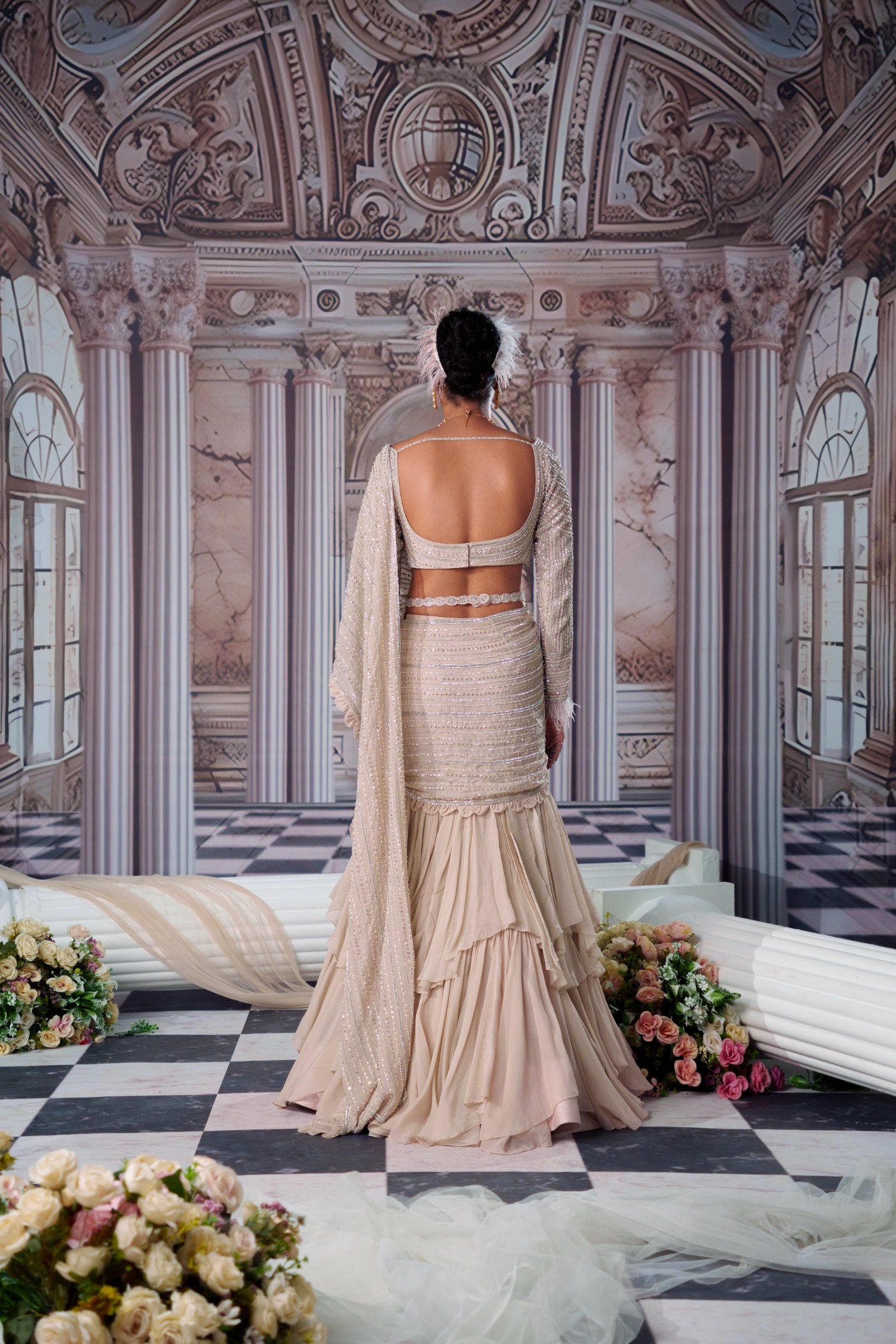 Elysian Nude Saree Set