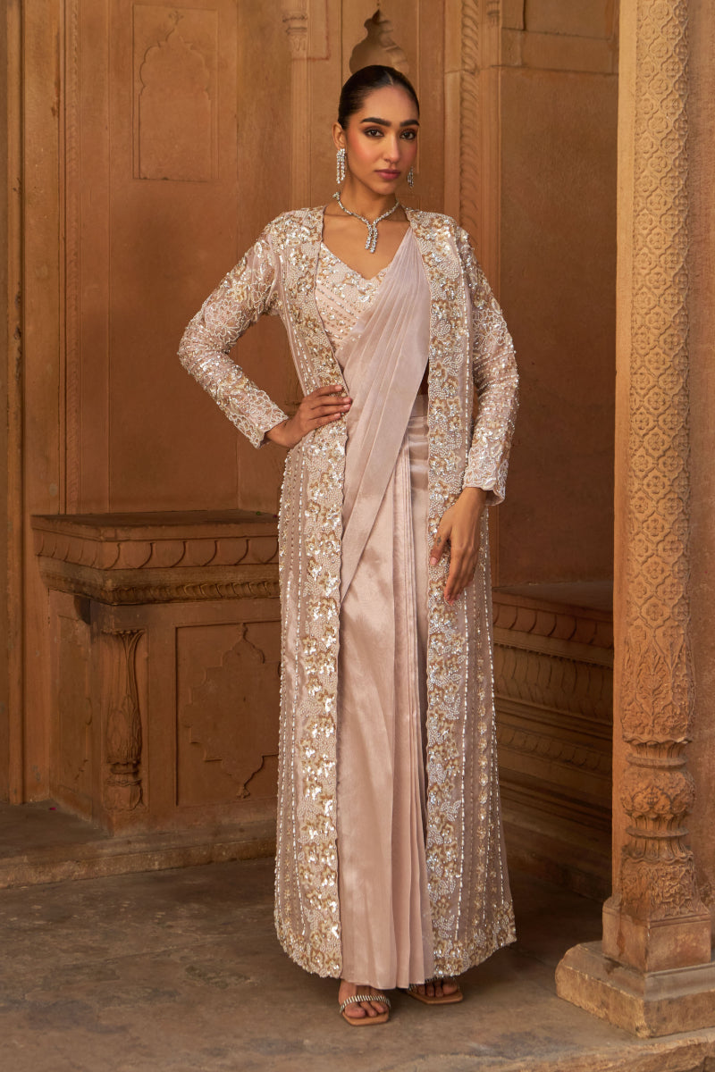 Jashaa-E-Bahaar Cape Saree Set