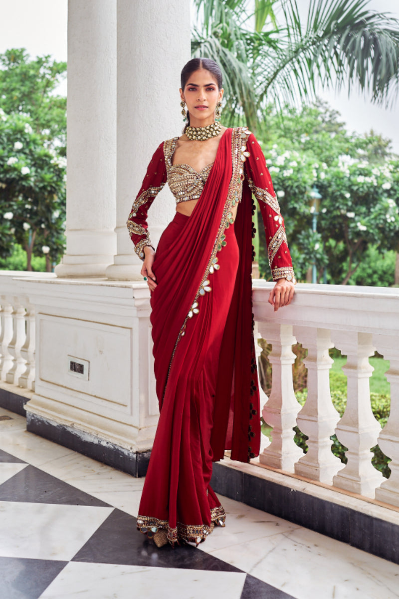 Laal Harsh Saree Set