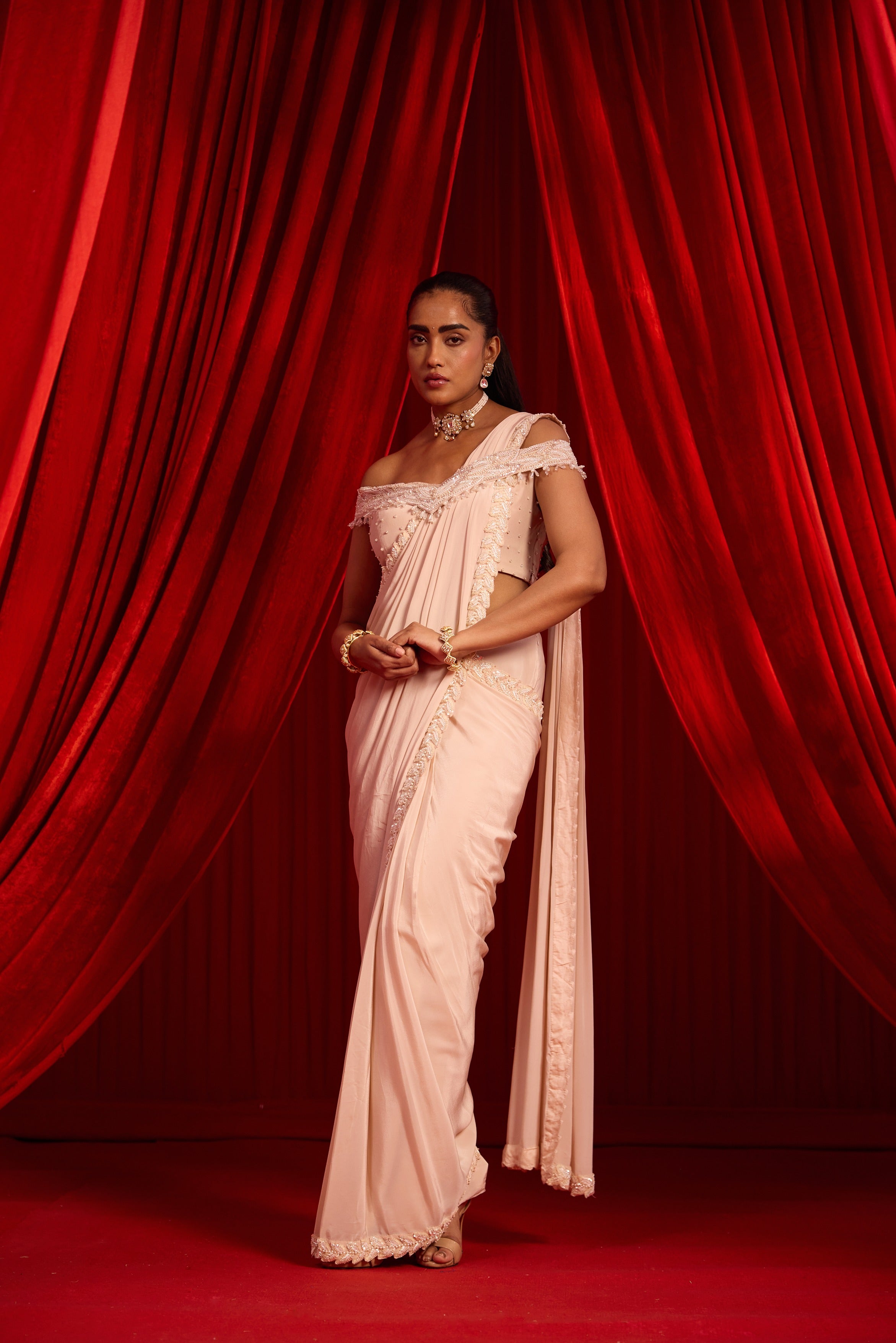 Sanyoga Gulabi Saree