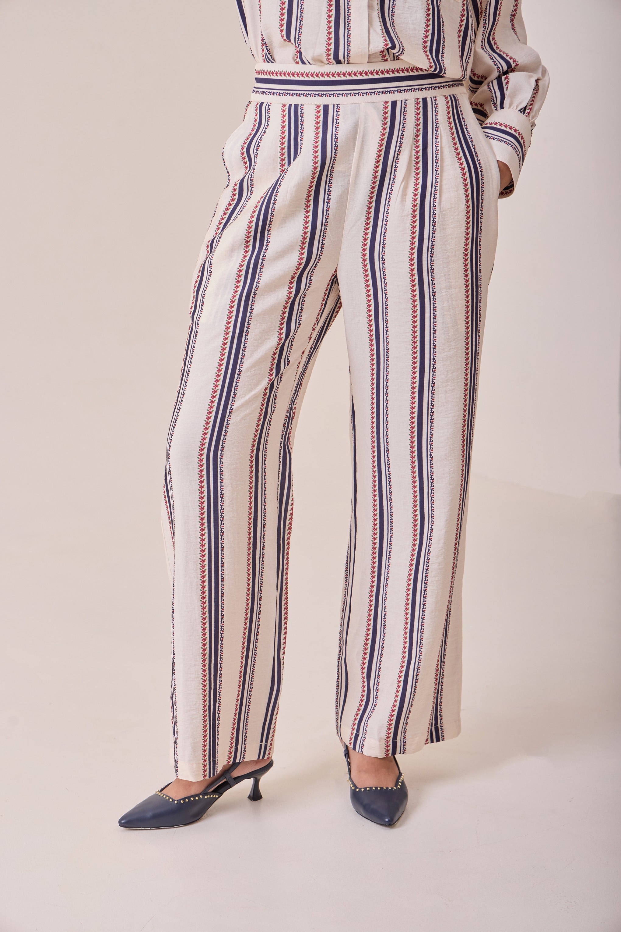 Creme Striped Pants