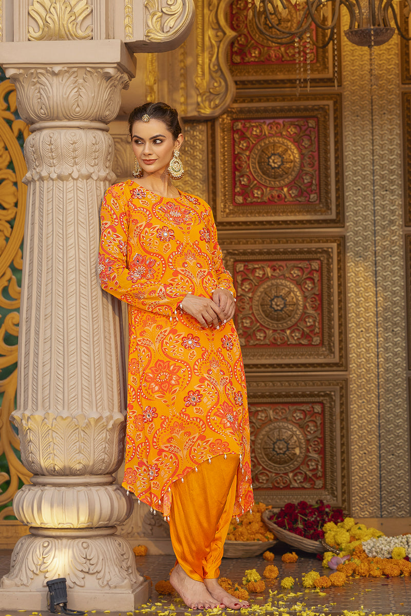 TUNIC + DHOTI - NURA YELLOW