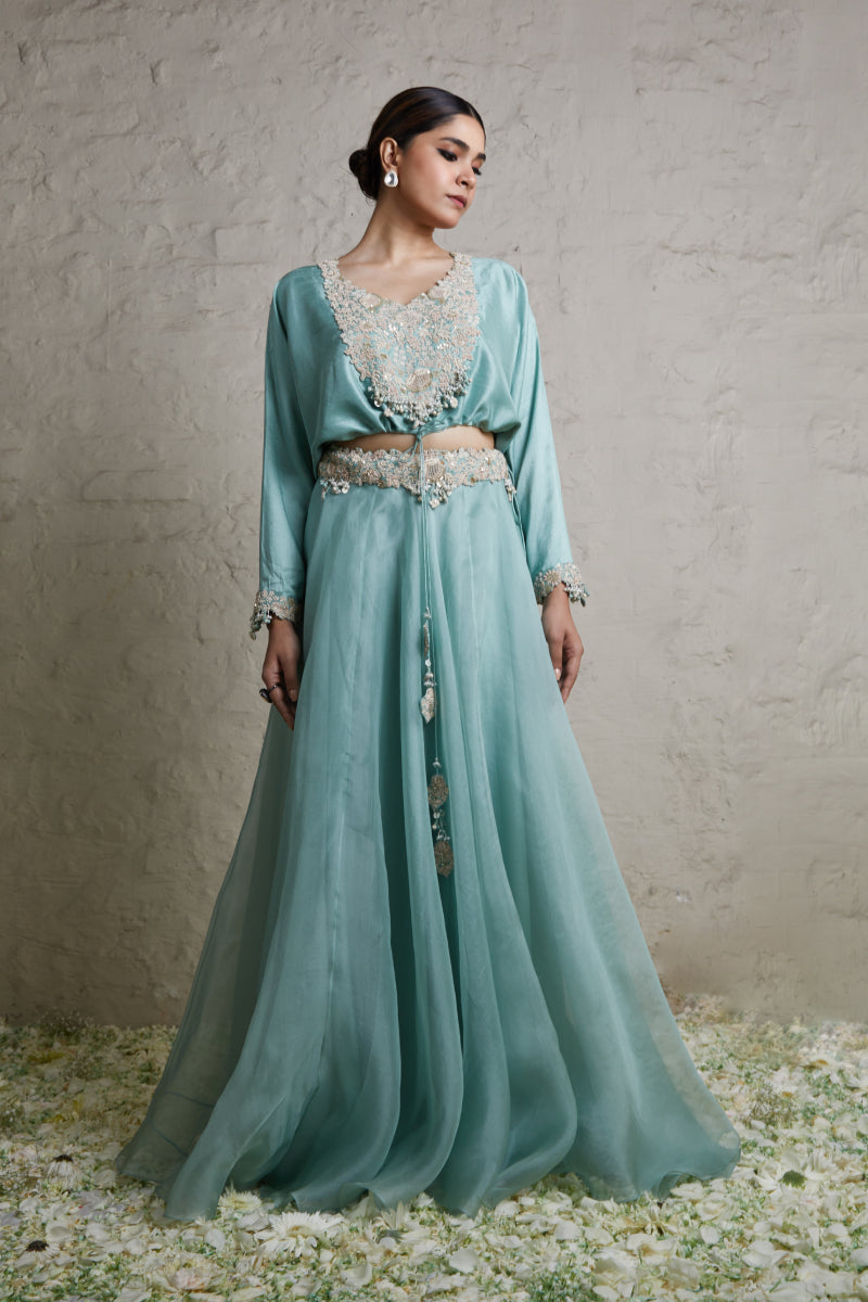 Silk Blouse With Organza Skirt