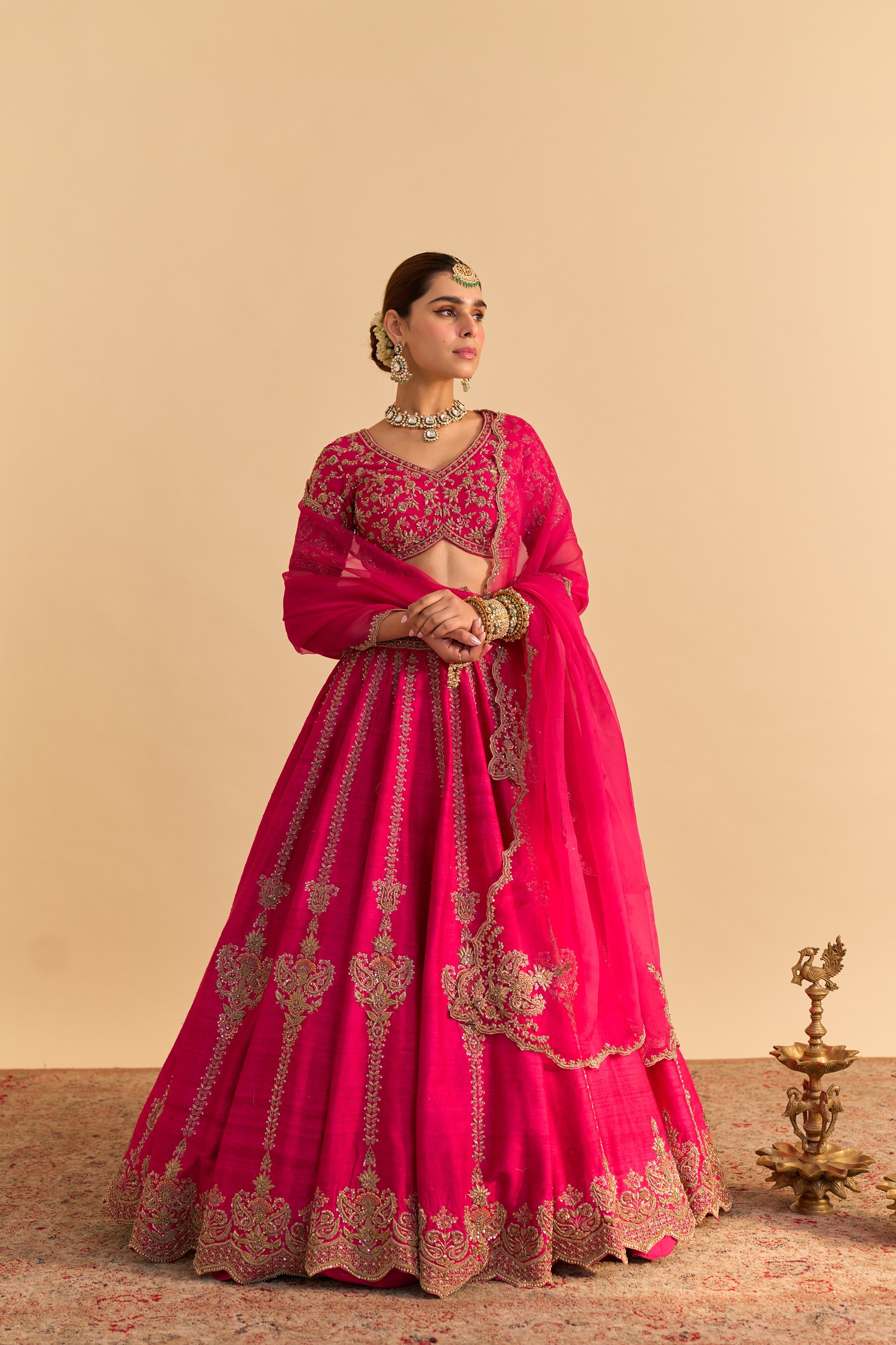 Naazila - Dabka Zardozi Embroidered Lehenga Set