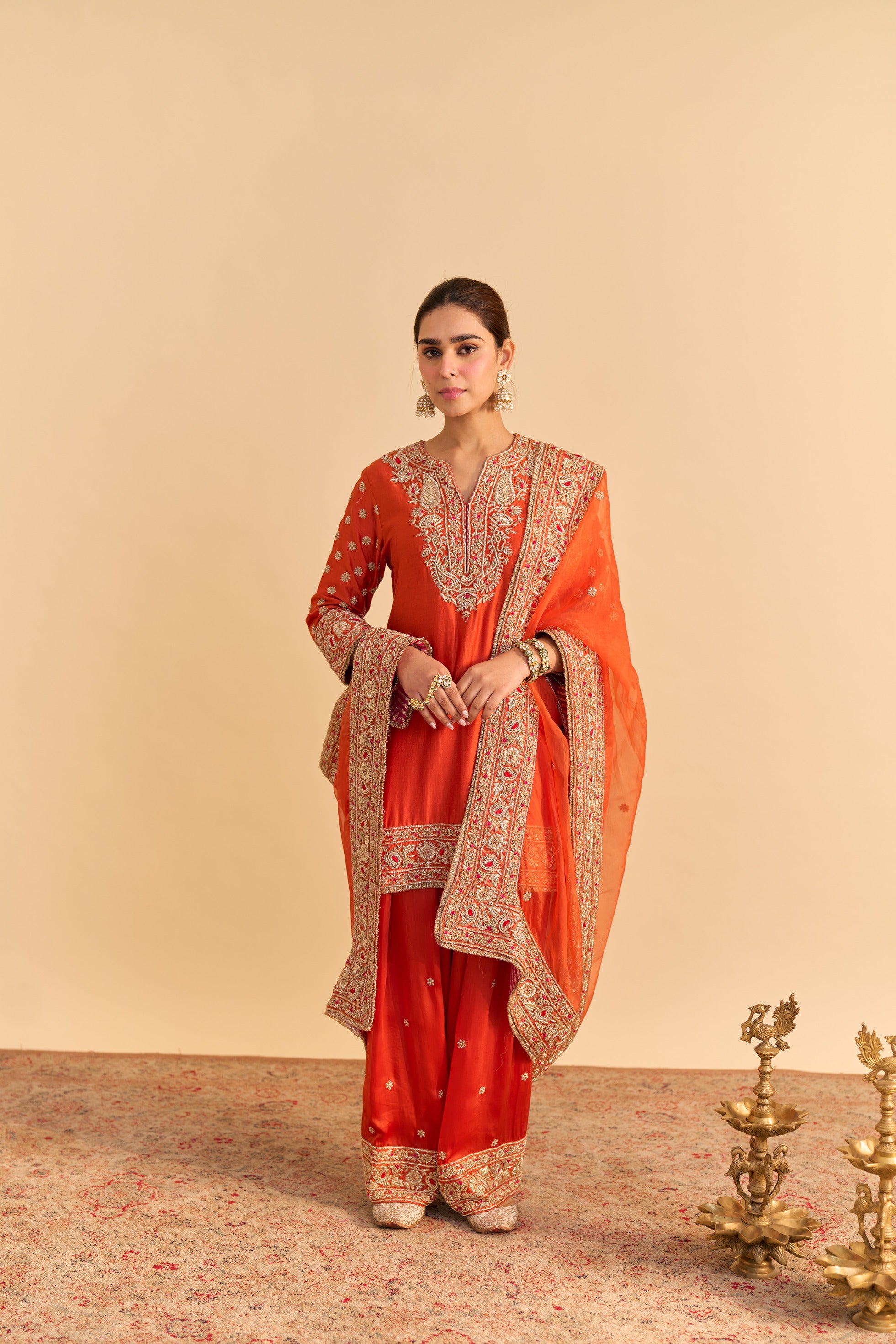 Naseha Dabka Zardozi Embroidered Short Kurta Set