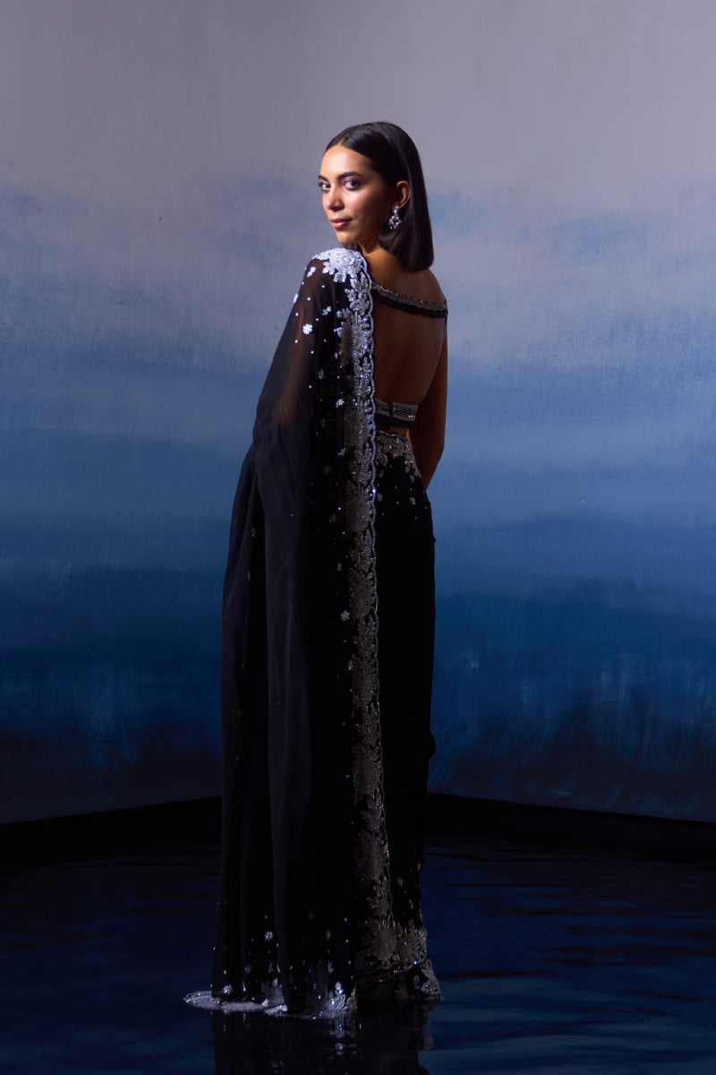Black Georgette Saree