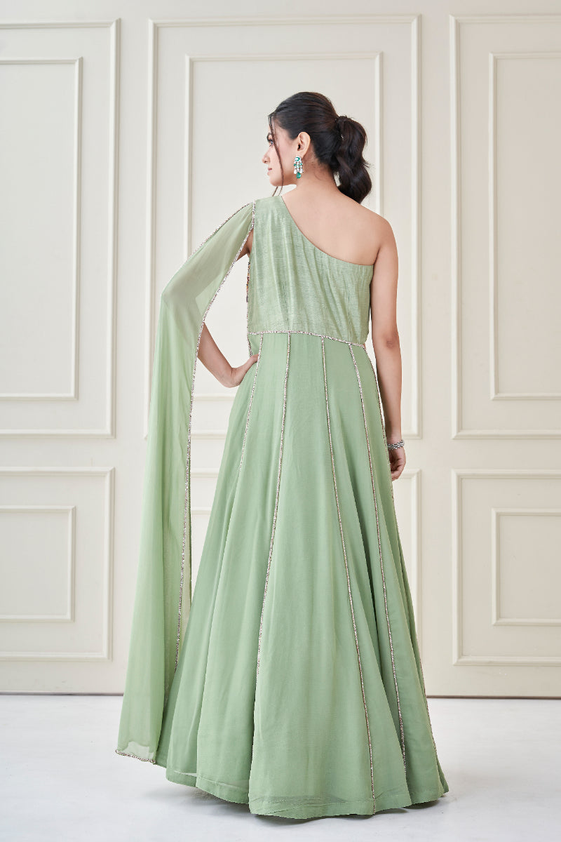 Sap Green Ember Gown