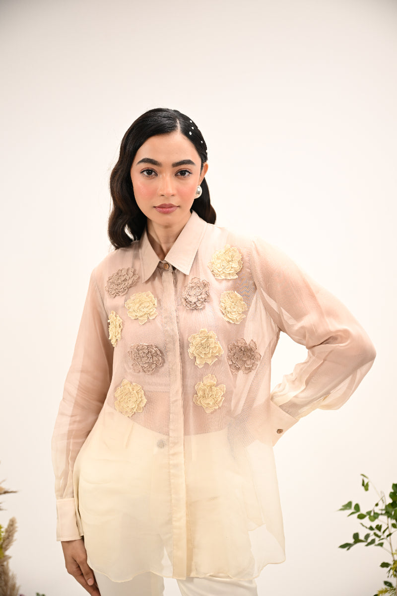 Rosette Organza Shirt