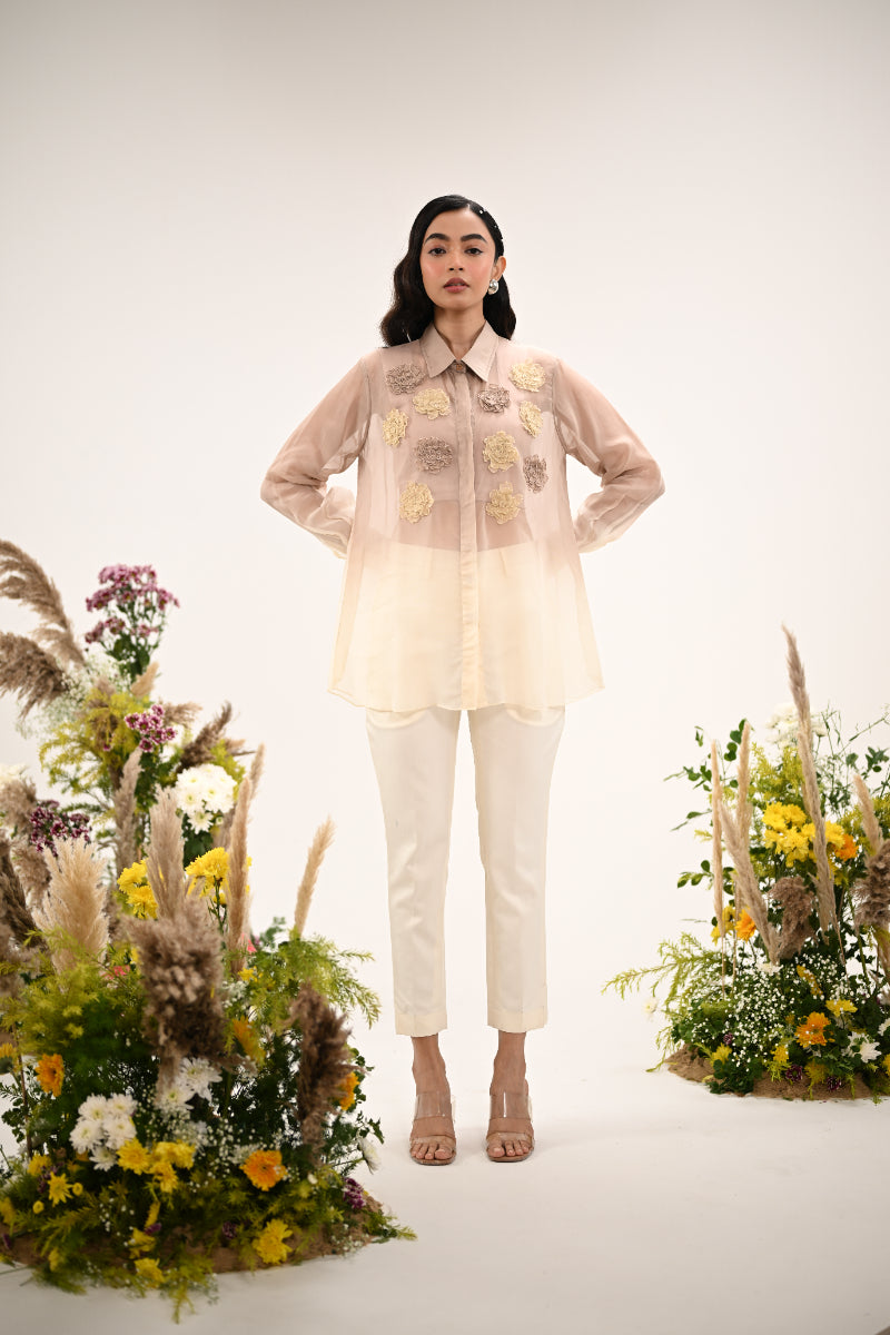 Rosette Organza Shirt