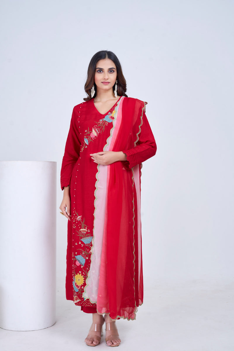 Ruby Bloom Kurta Set