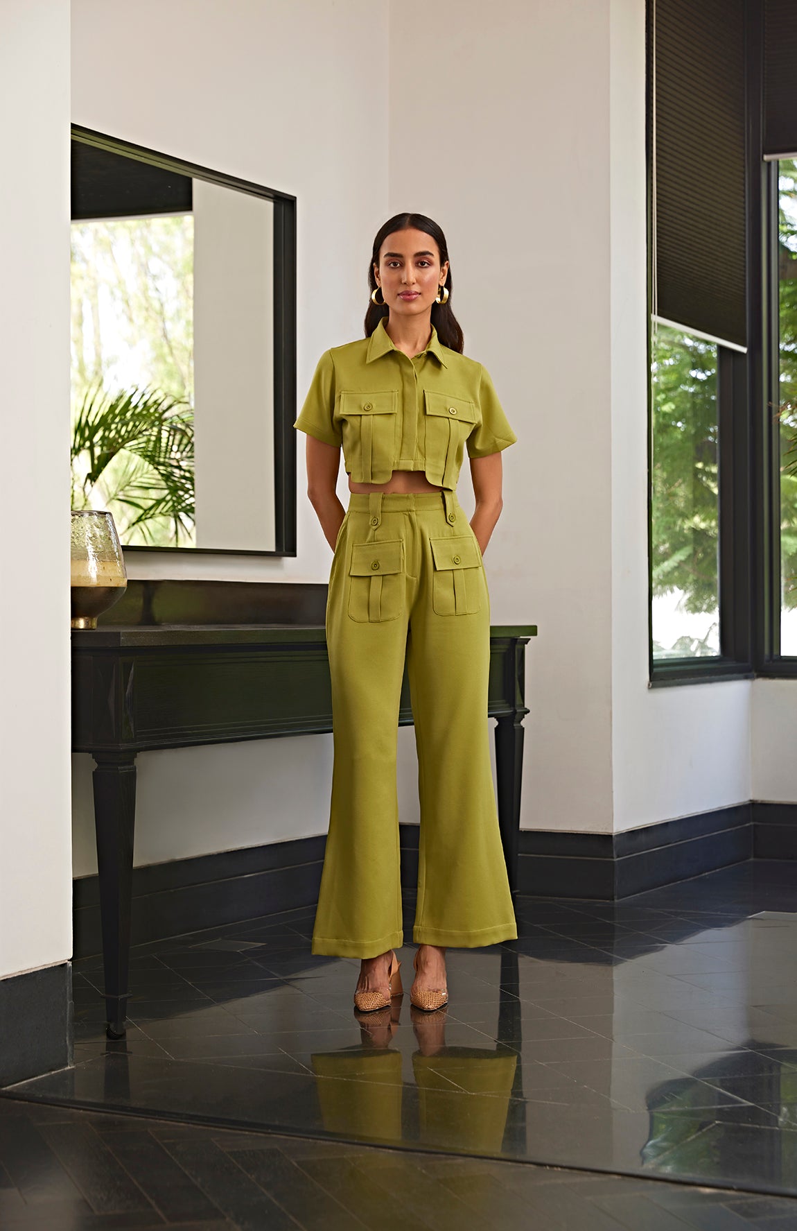 Pocket Detailing Top & Shorts Set