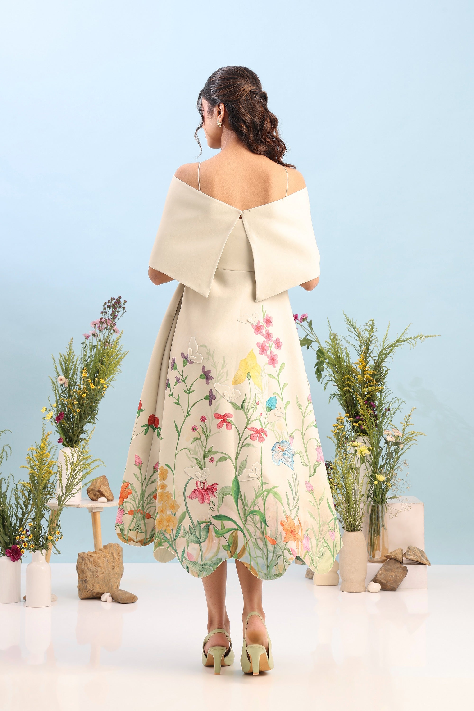 PRINTED DRESS WITH DETACHABLE