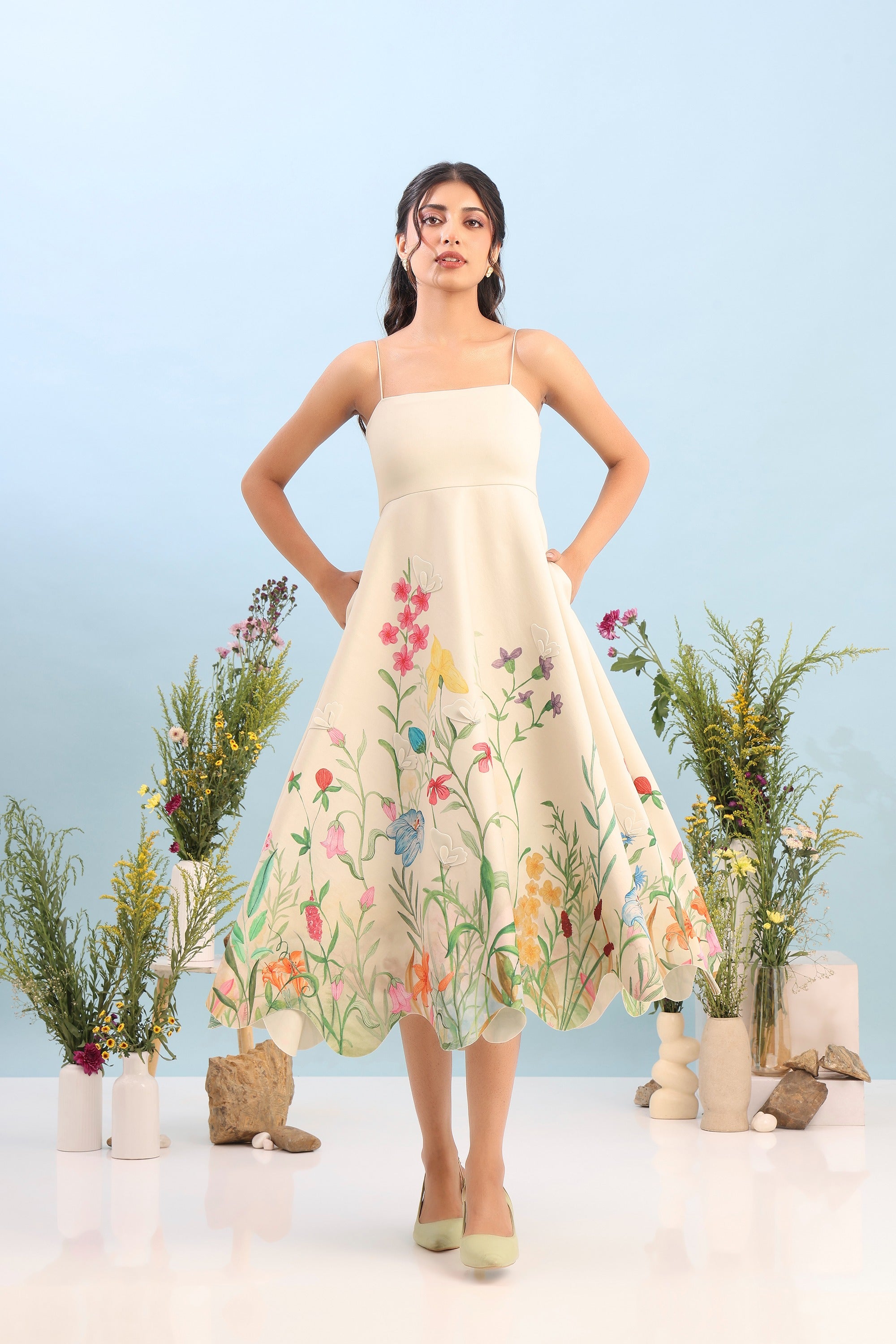 FLARED PRINTED DRESS