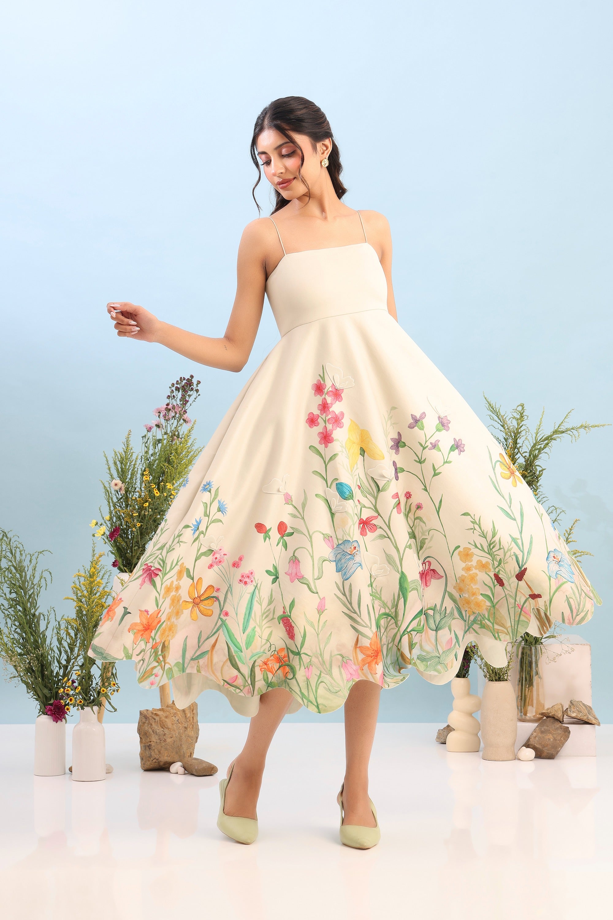 FLARED PRINTED DRESS