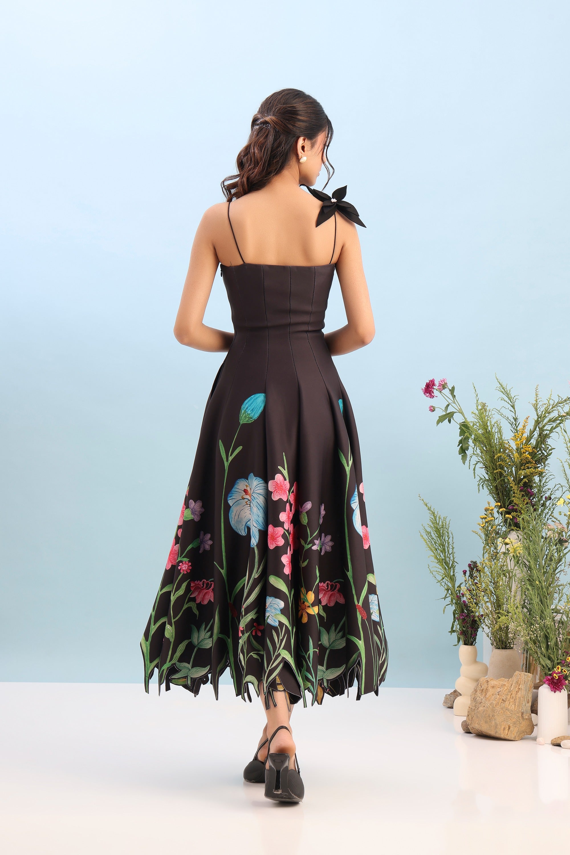 PRINTED PANEL DRESS