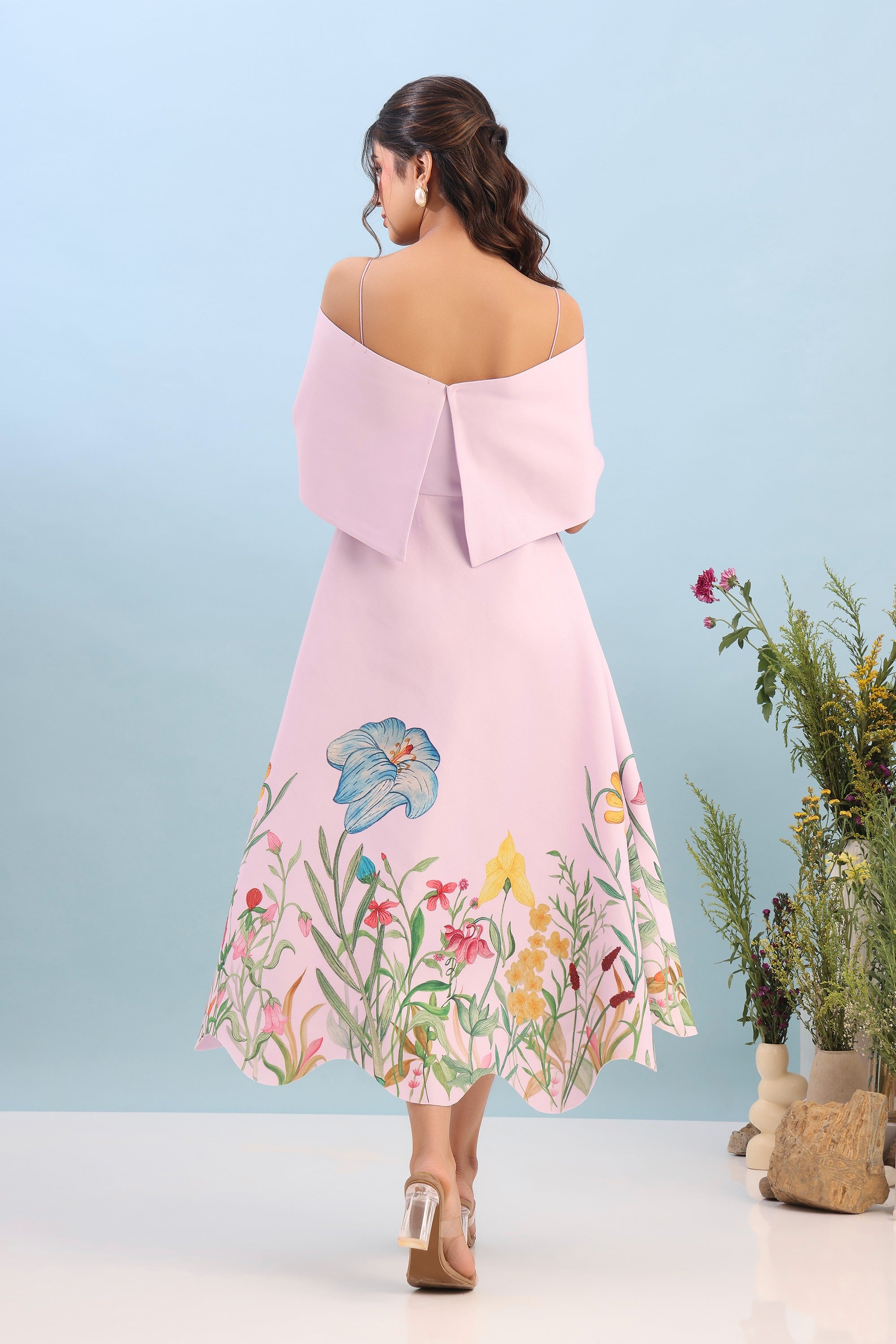 FLARED PRINTED DRESS