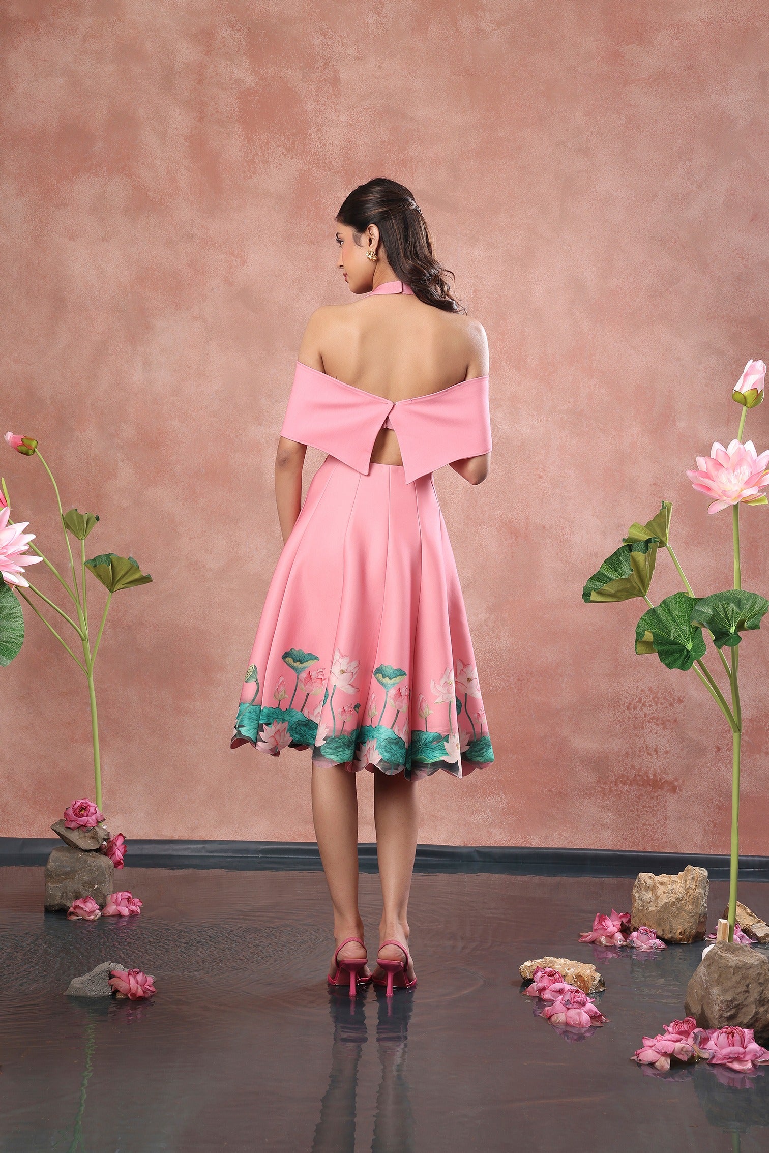 PINK PRINTED NEOPRENE SKIRT TOP & WRAP