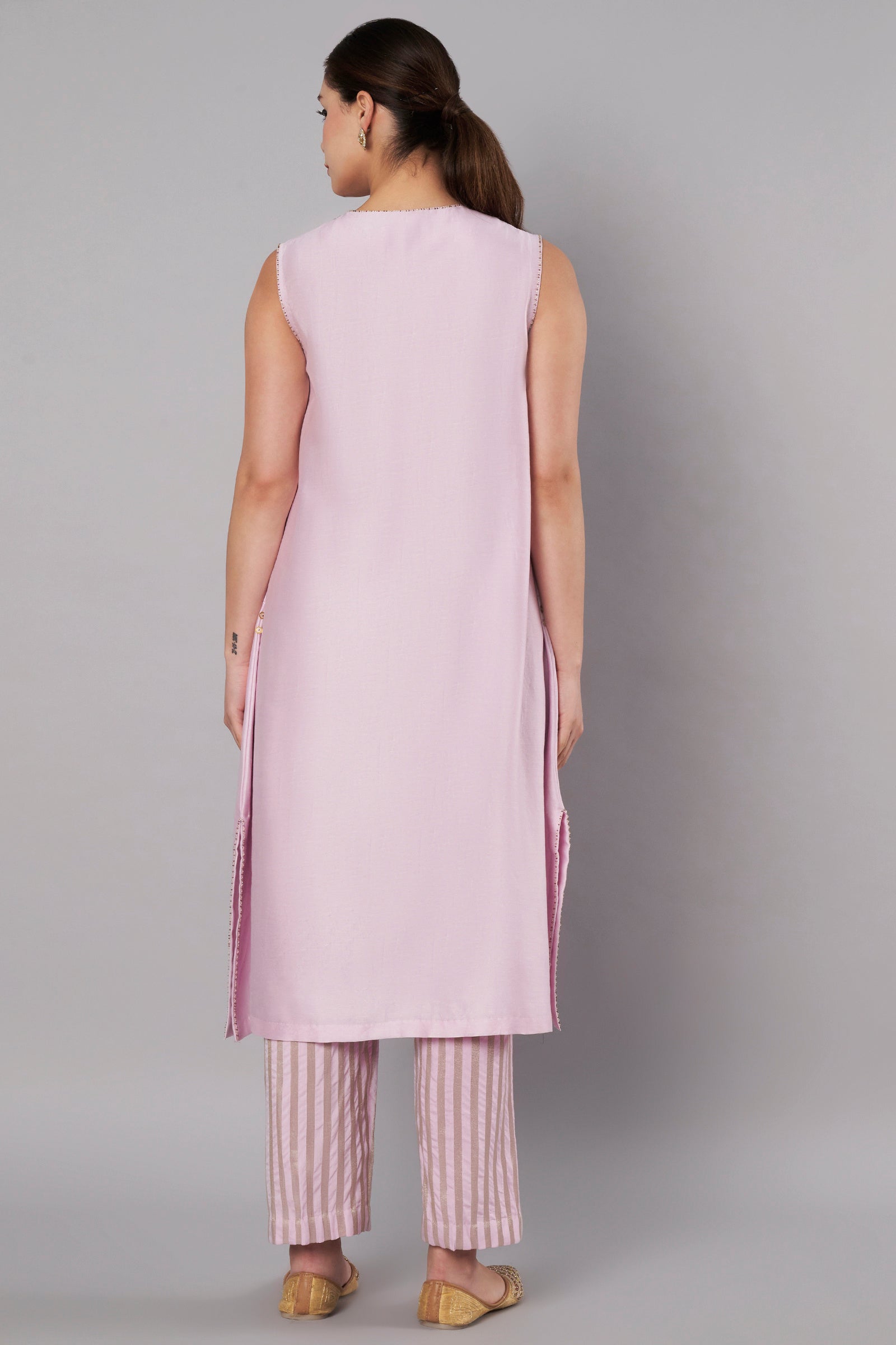 Open Bloom Kurta Set - Pastel Lilac