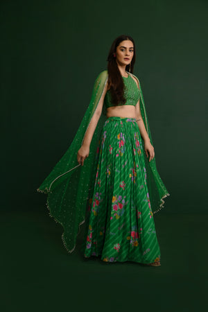 Adele Georgette Emb Top Set- front view