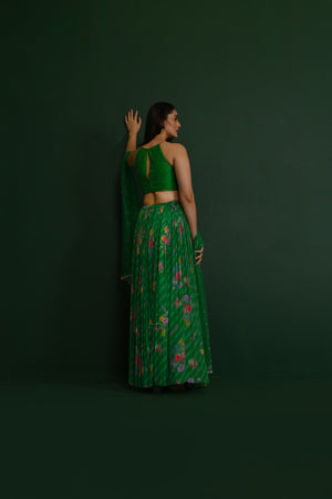 Adele Georgette Emb Top Set- back view