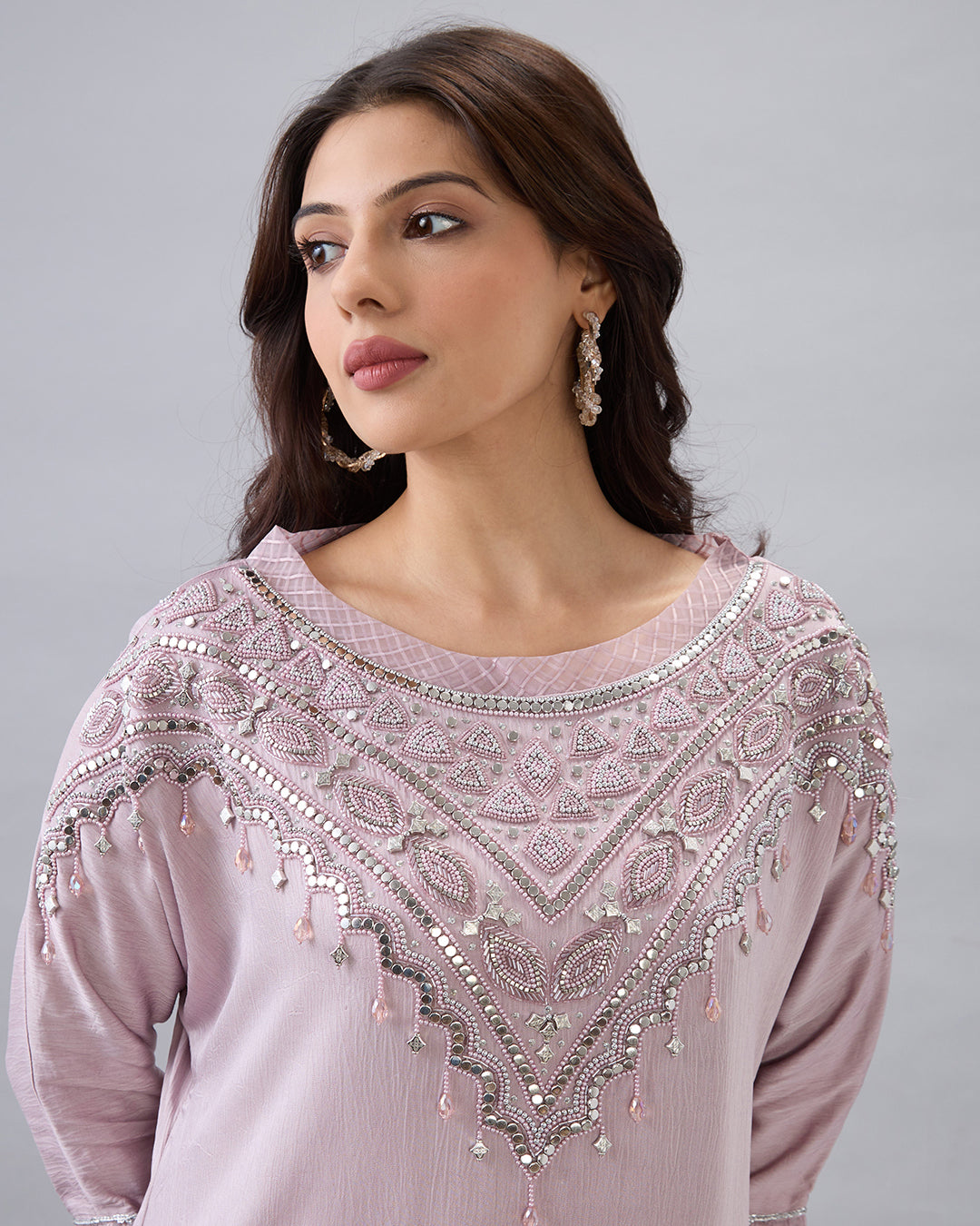 Mauve Embroidered Co-ord Set