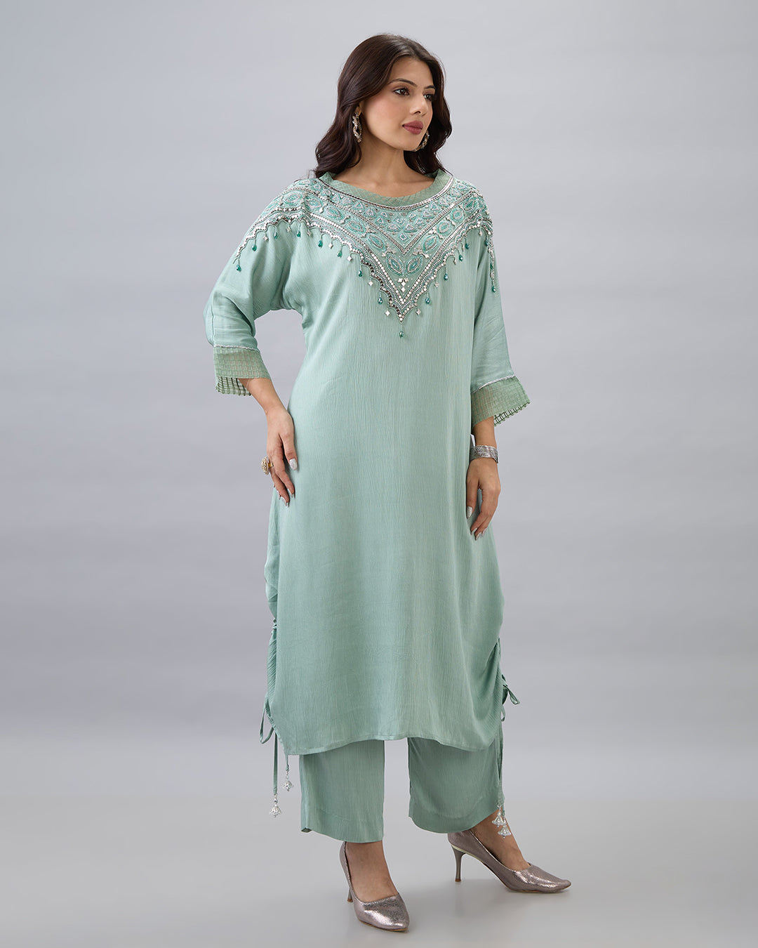 Mint Green Embroidered Co-ord Set