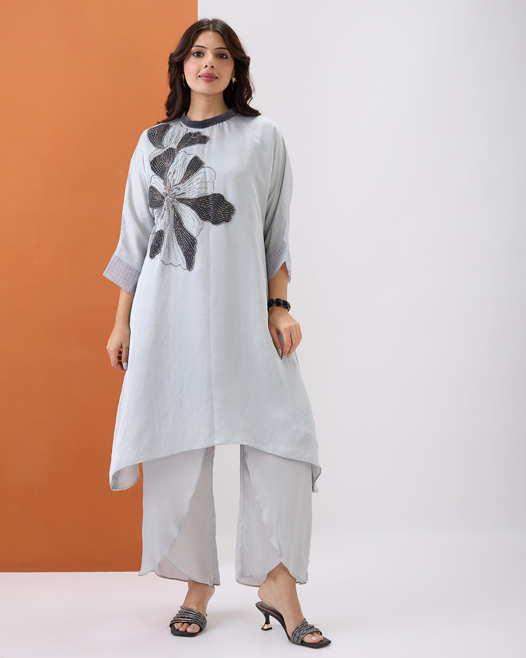 Grey Floral Co-ord Set