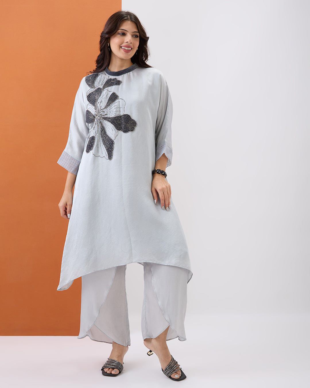 Grey Floral Co-ord Set