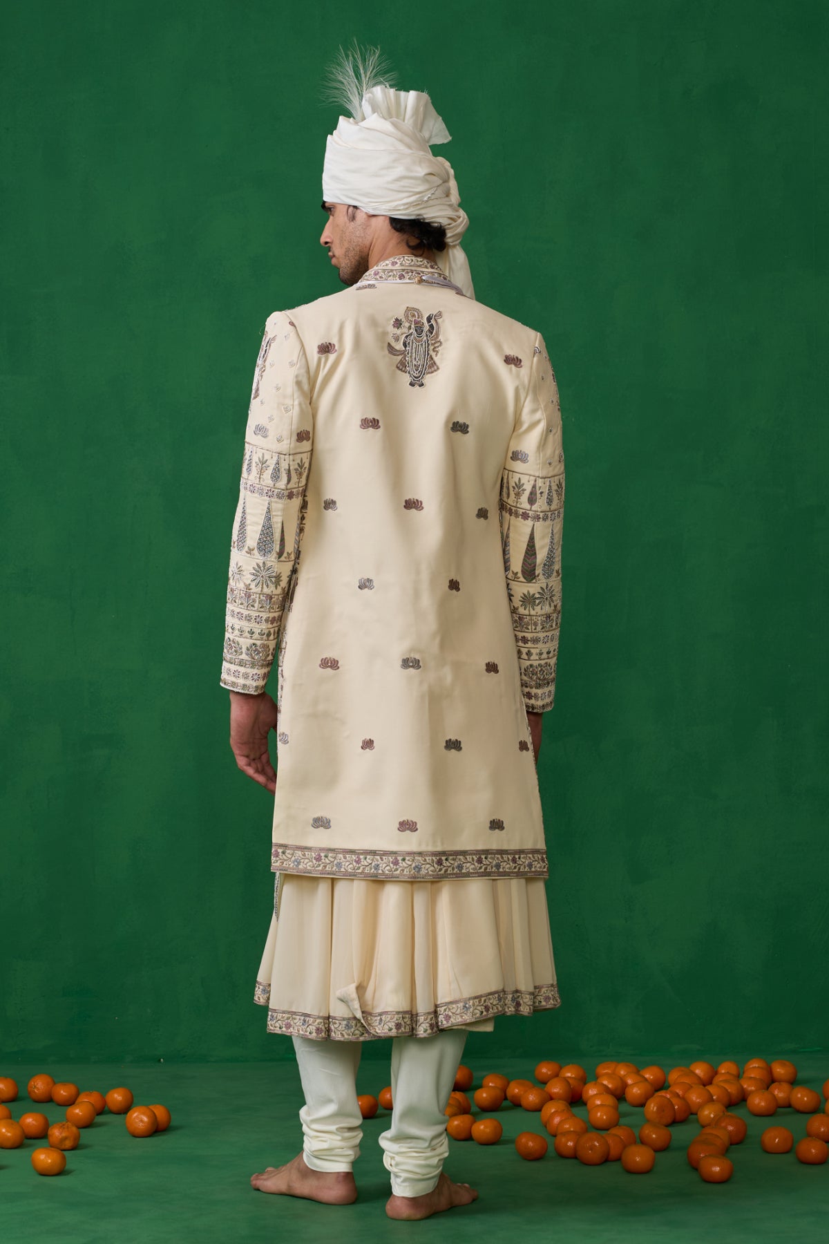 PICHWAI GOLD SHERWANI SET