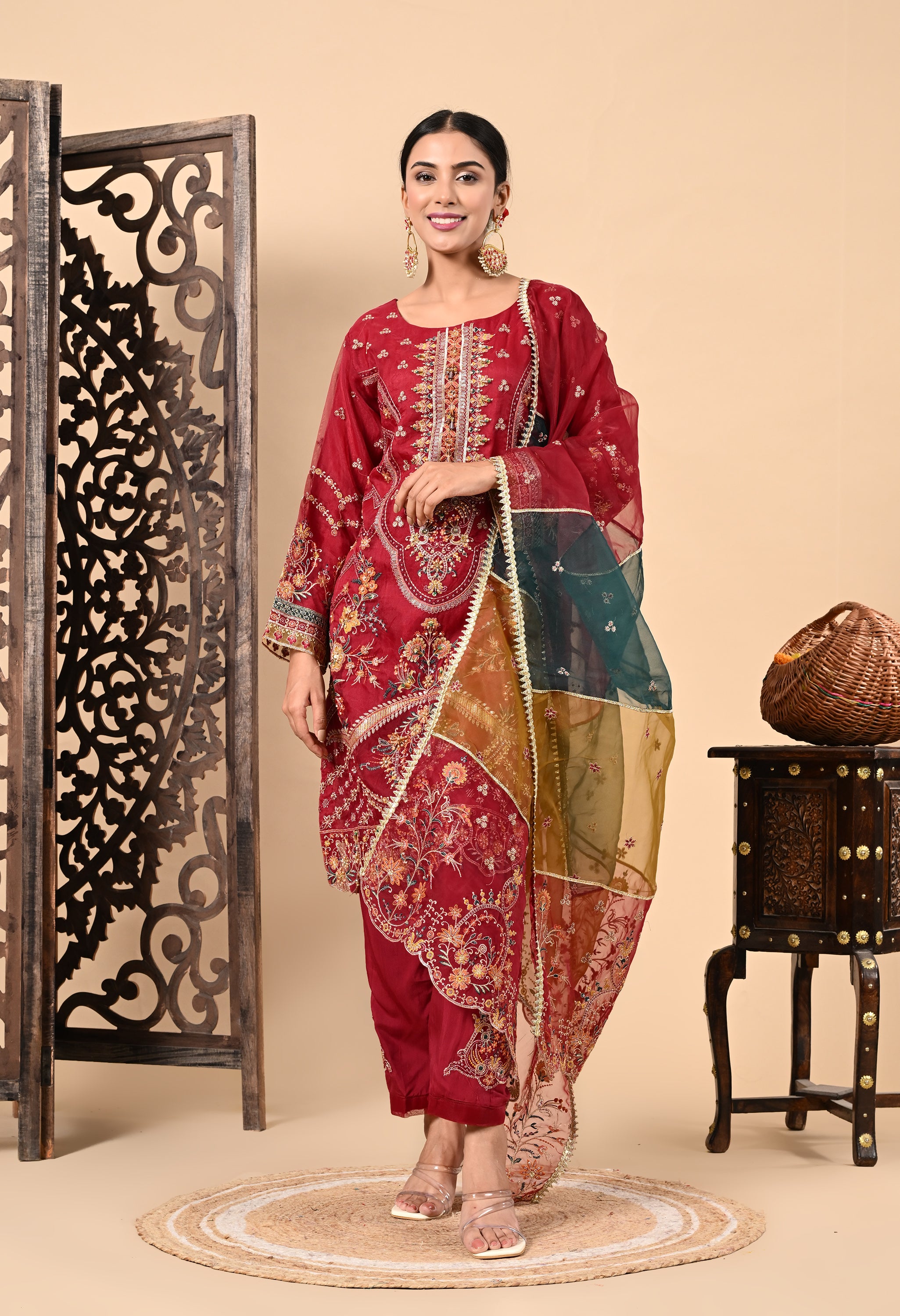 Maroon Kurta Set