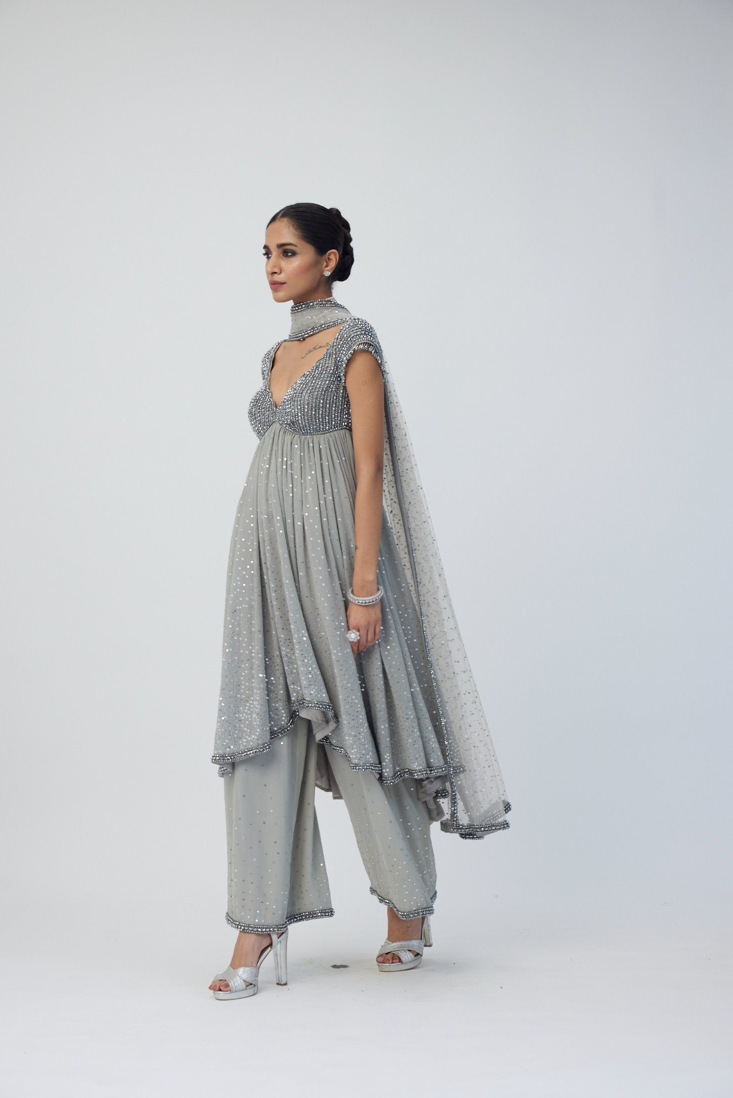 Crystal Grey Kurta Set