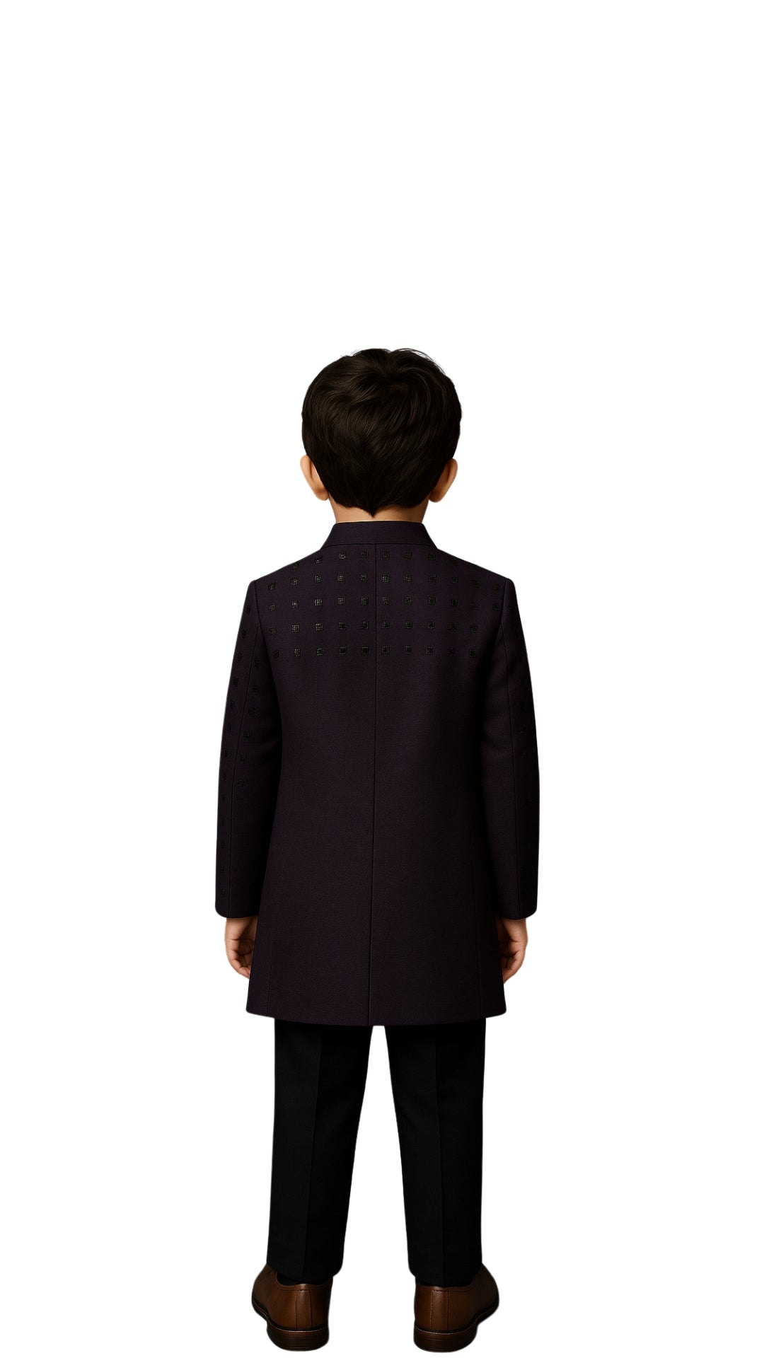 Square Emb Plum Long Jacket