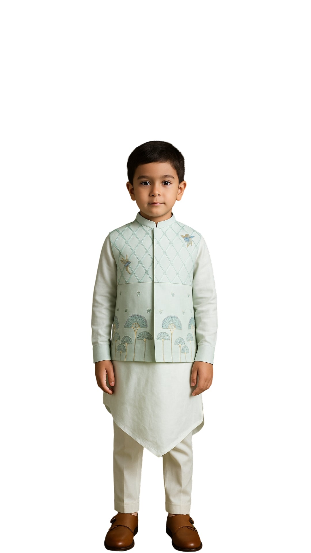 Vistara Light Beige Nehru Jacket